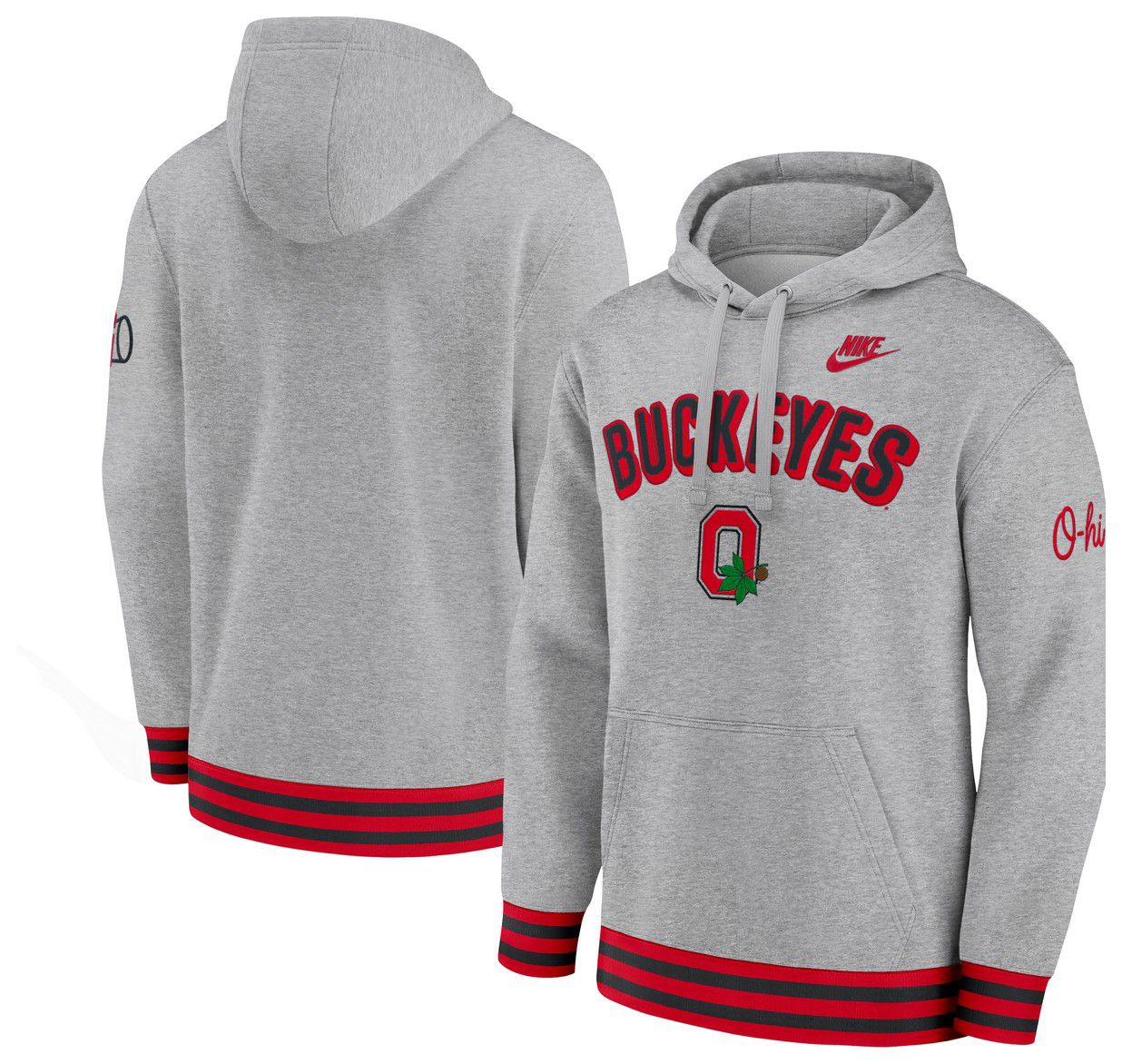 Nike Men's Ohio State Buckeyes Dark Grey Heather Legacy Retro Hoodie product image