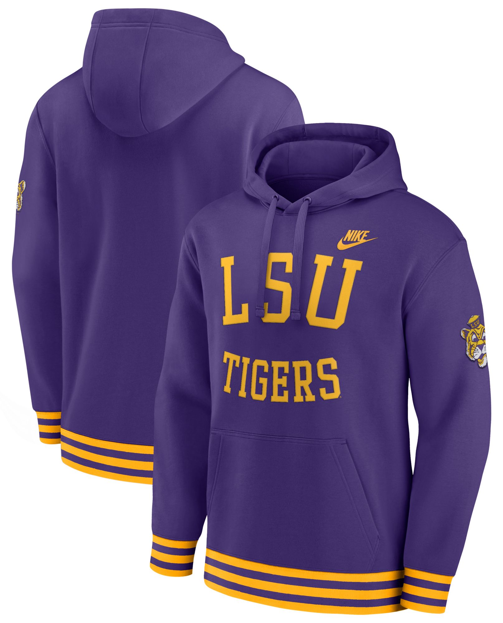 Nike Men's LSU Tigers Purple Club Fleece Retro Pullover Hoodie product image