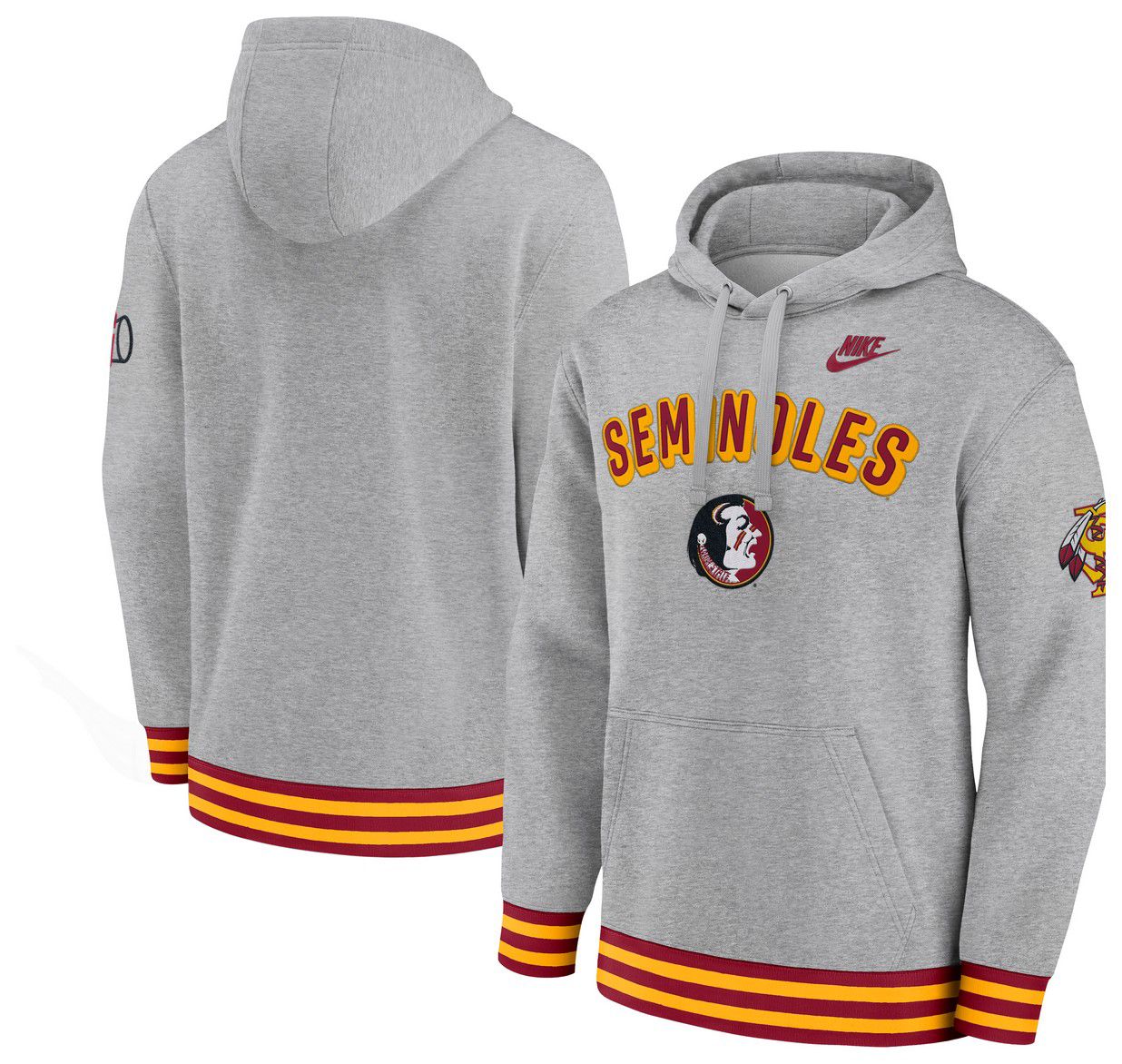 Nike Men's Florida State Seminoles Dark Grey Heather Legacy Retro Hoodie product image