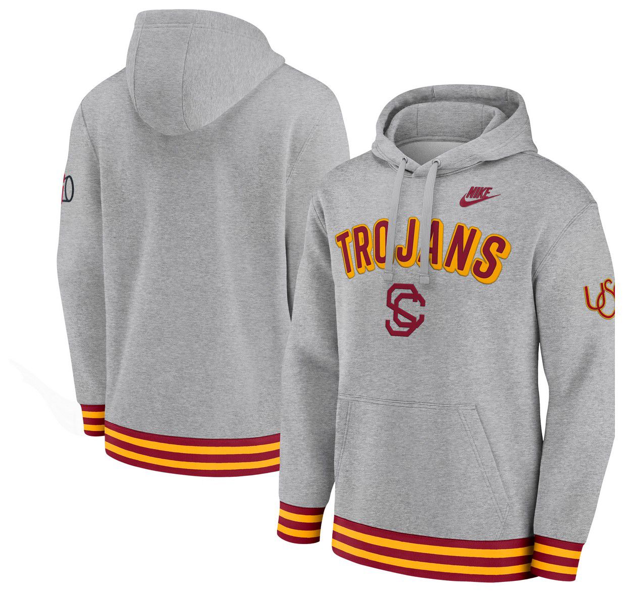 Nike Men's USC Trojans Dark Grey Heather Legacy Retro Hoodie product image