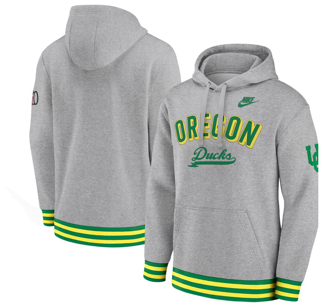 Nike Men's Oregon Ducks Dark Grey Heather Legacy Retro Hoodie product image