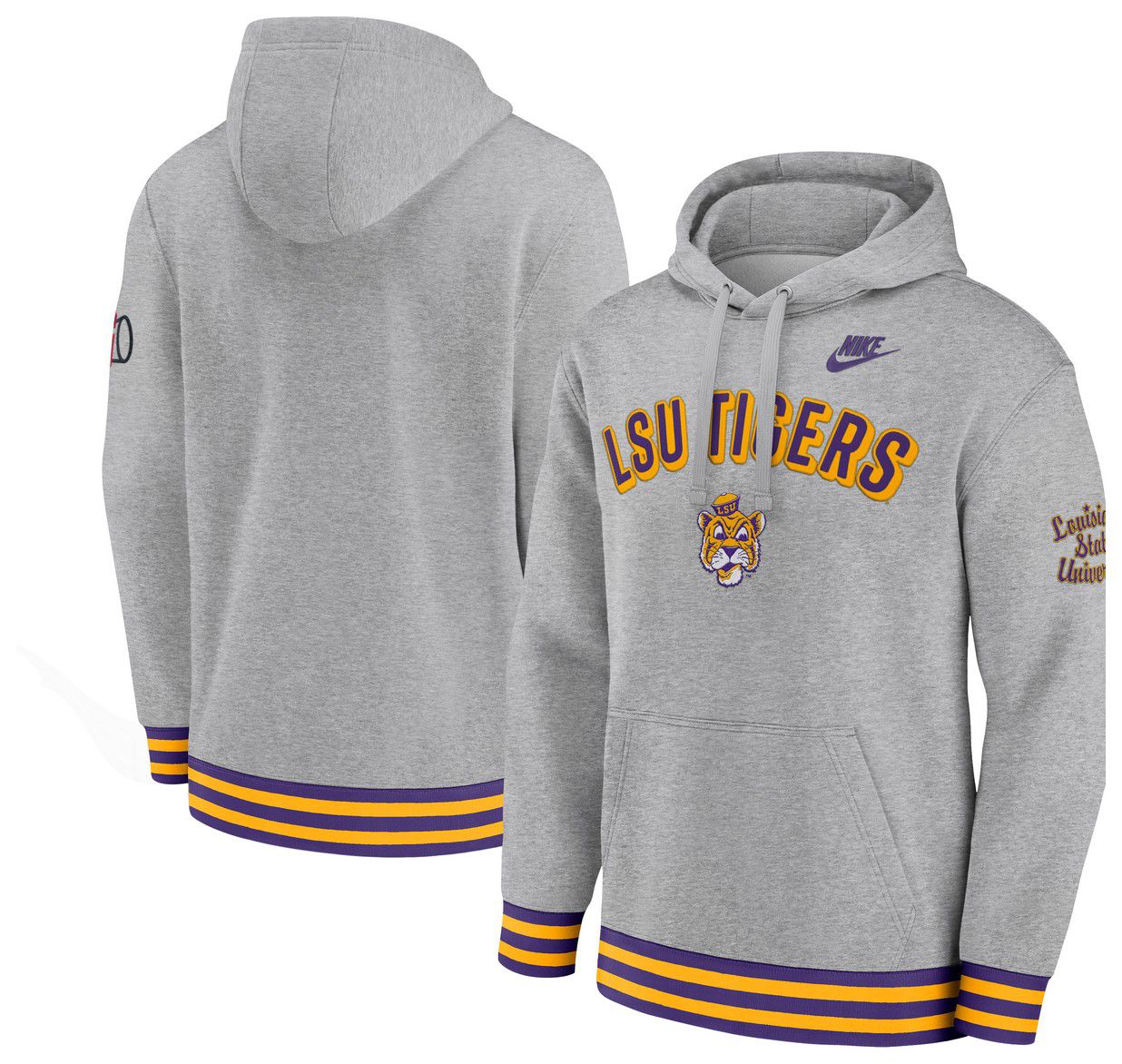 Nike Men's LSU Tigers Dark Grey Heather Legacy Retro Hoodie product image