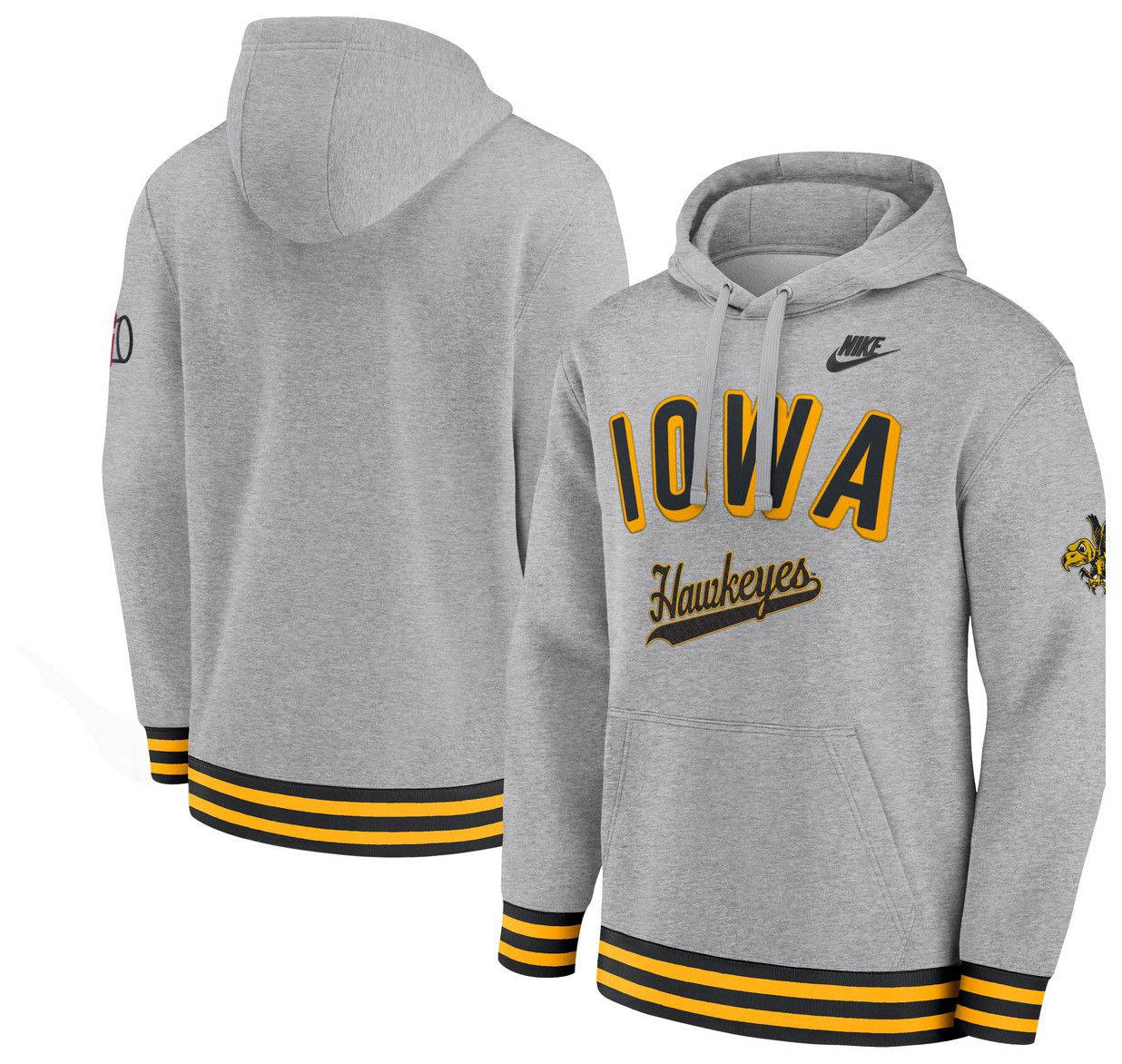 Nike Men's Iowa Hawkeyes Dark Grey Heather Legacy Retro Hoodie product image