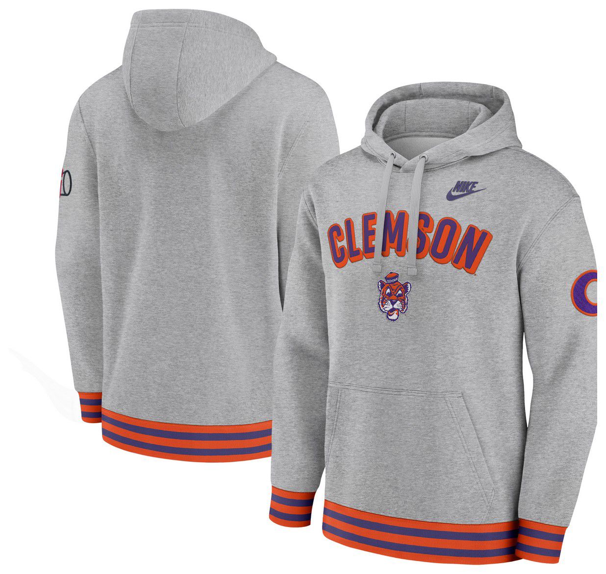 Nike Men's Clemson Tigers Dark Grey Heather Legacy Retro Hoodie product image