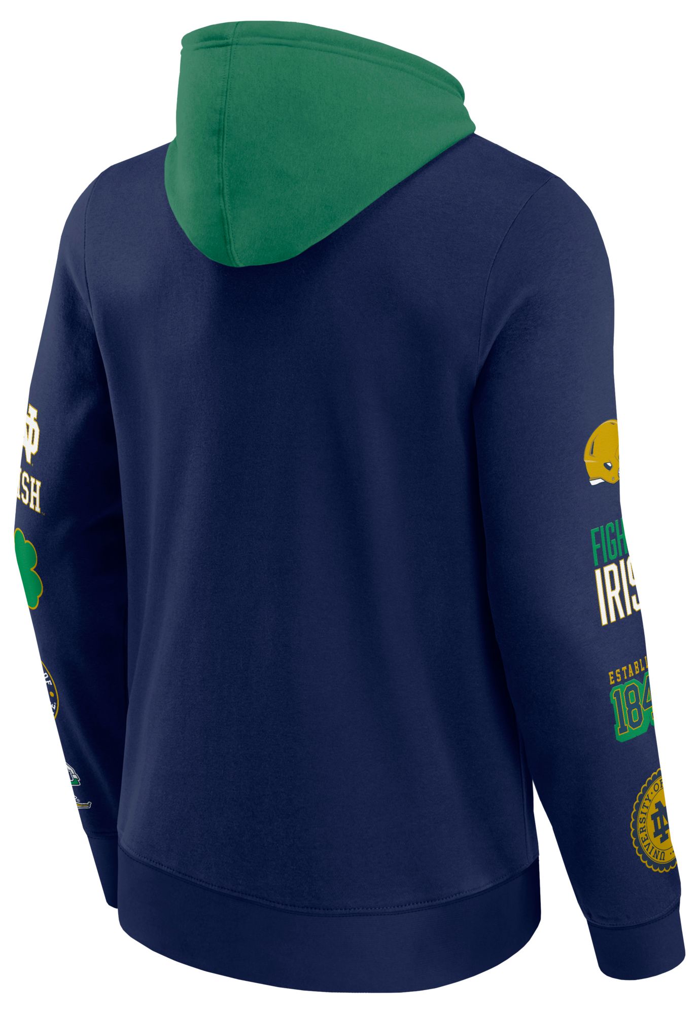 NCAA Men's Notre Dame Fighting Irish Navy Colorblock Badge Pullover Fleece Hoodie product image