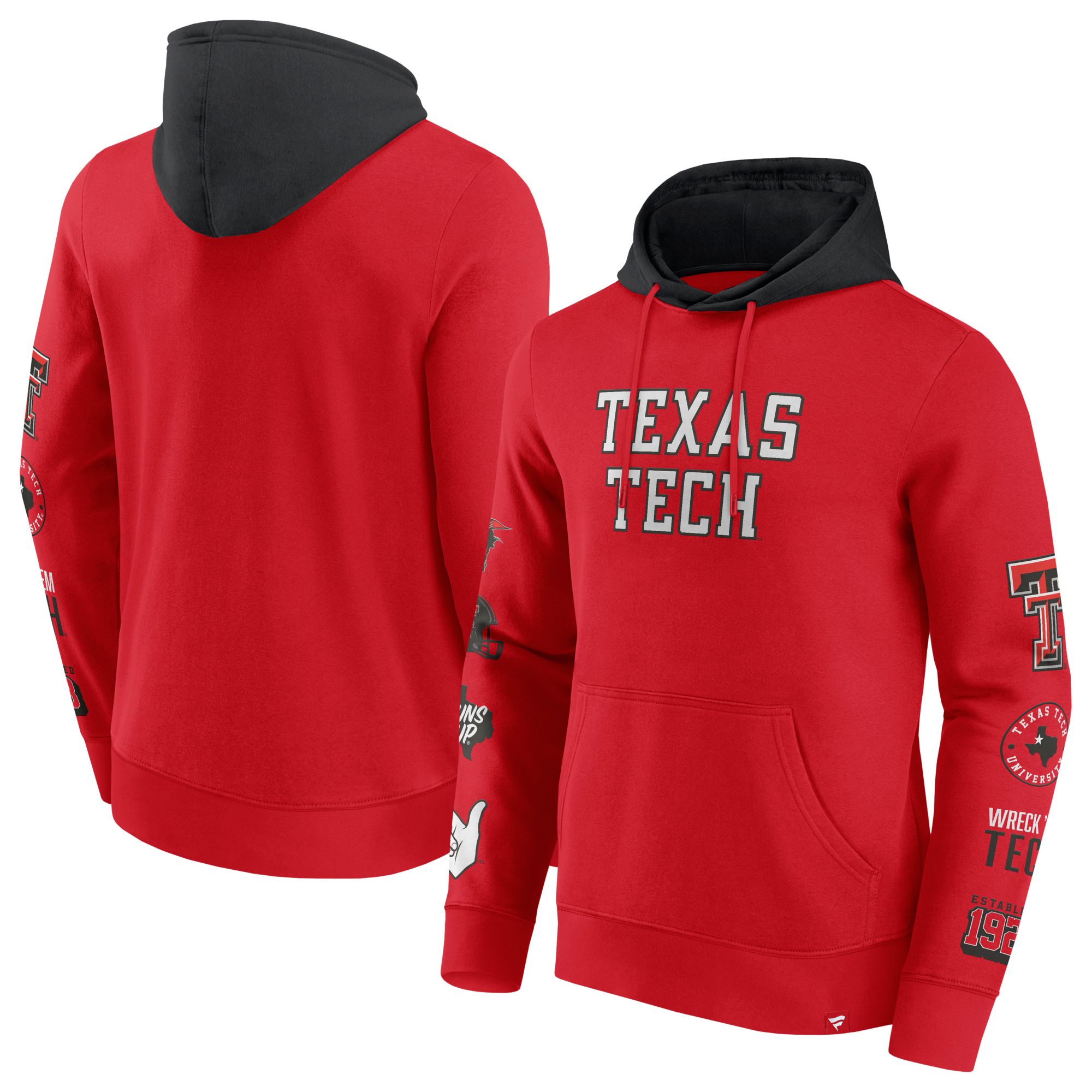 NCAA Men's Texas Tech Red Raiders Red Colorblock Badge Pullover Hoodie product image