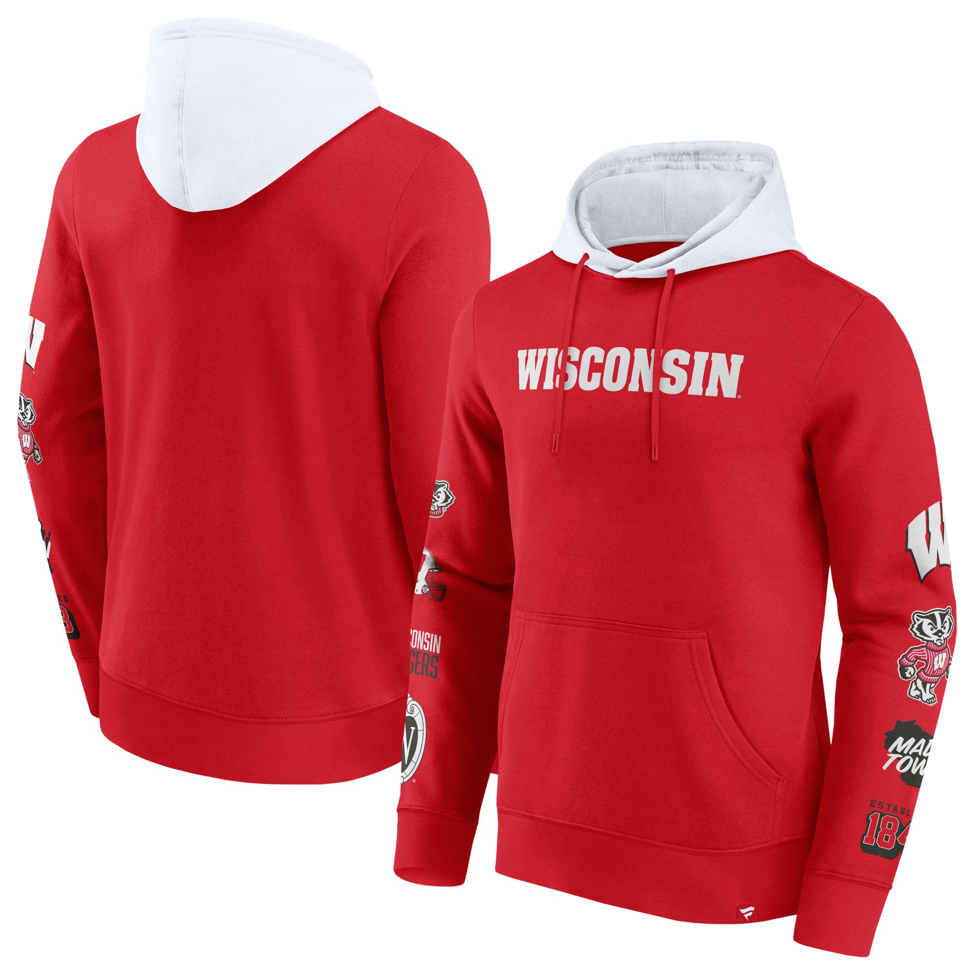 NCAA Men's Wisconsin Badgers Badge Red Pullover Hoodie product image