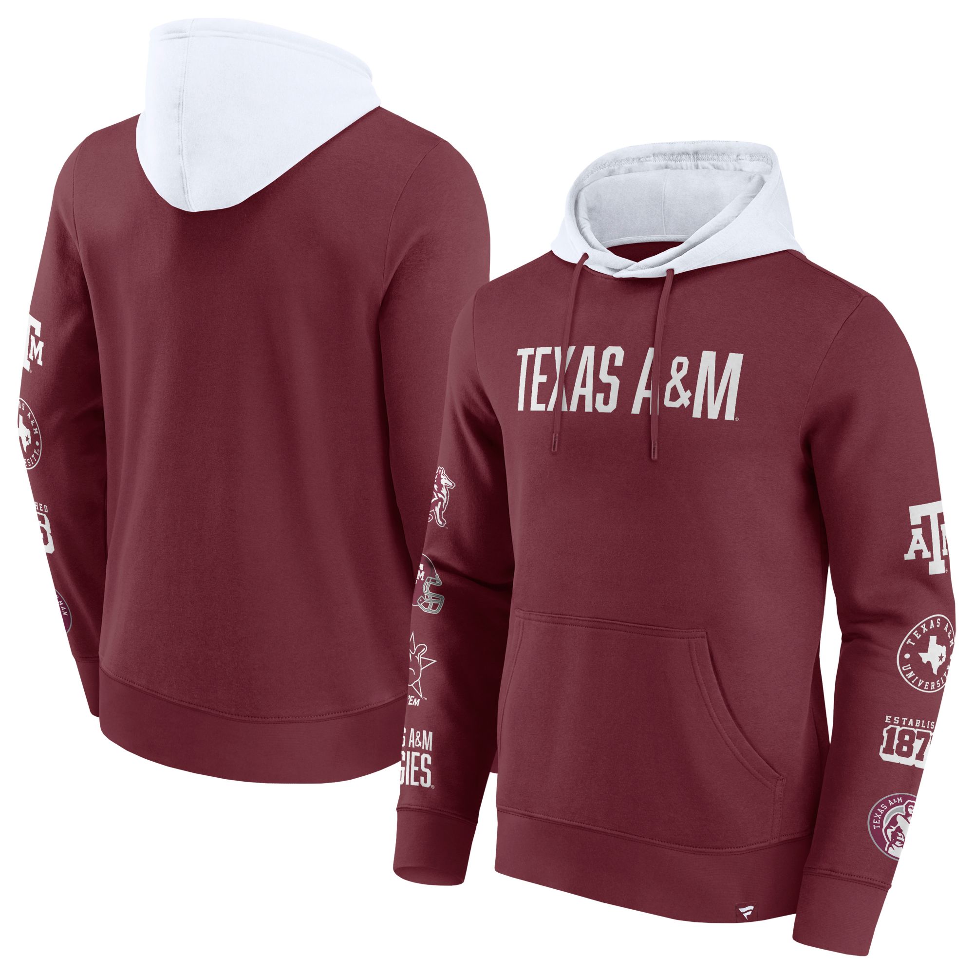 NCAA Men's Texas A&M Aggies Maroon Colorblock Badge Pullover Hoodie product image