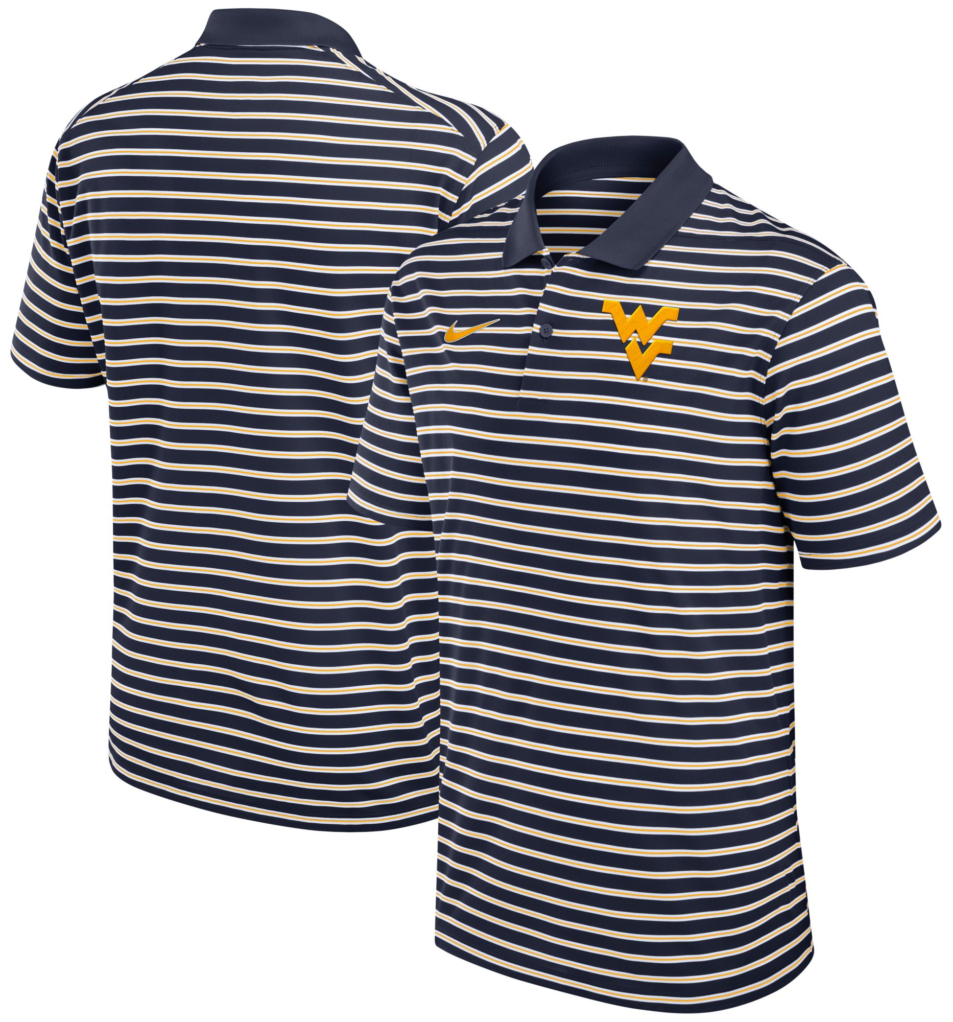 Nike Men's West Virginia Mountaineers Navy Dri-FIT Victory Striped Polo product image