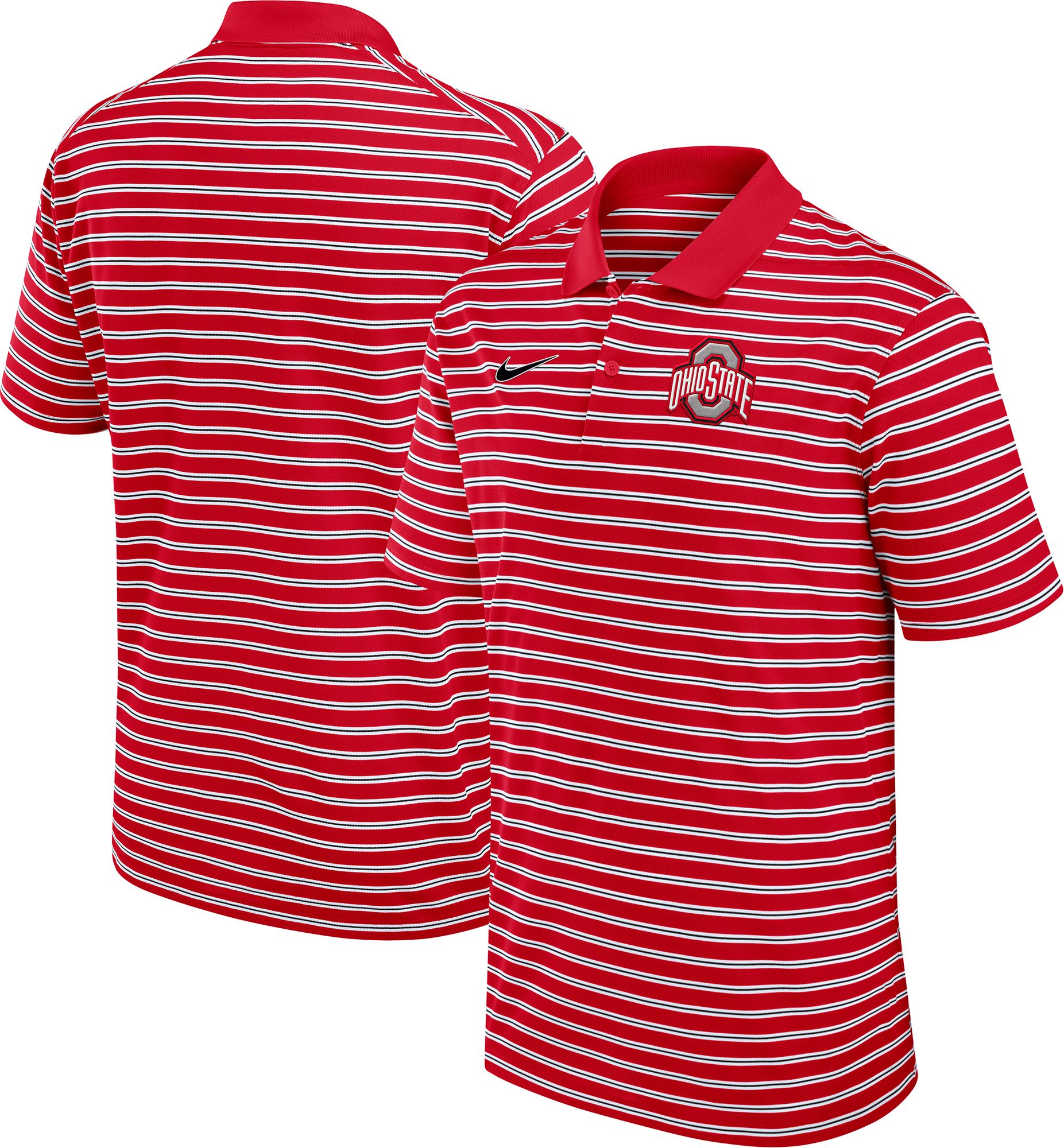 Nike Men's Ohio State Buckeyes Scarlet Dri-FIT Victory Striped Polo product image