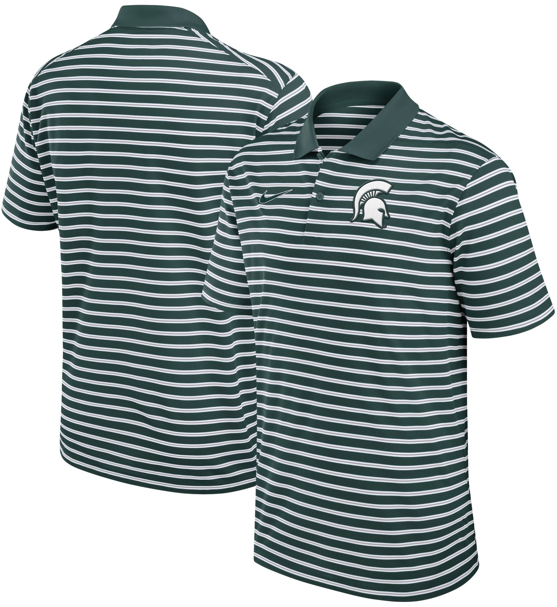 Nike Men's Michigan State Spartans Green Dri-FIT Victory Striped Polo product image