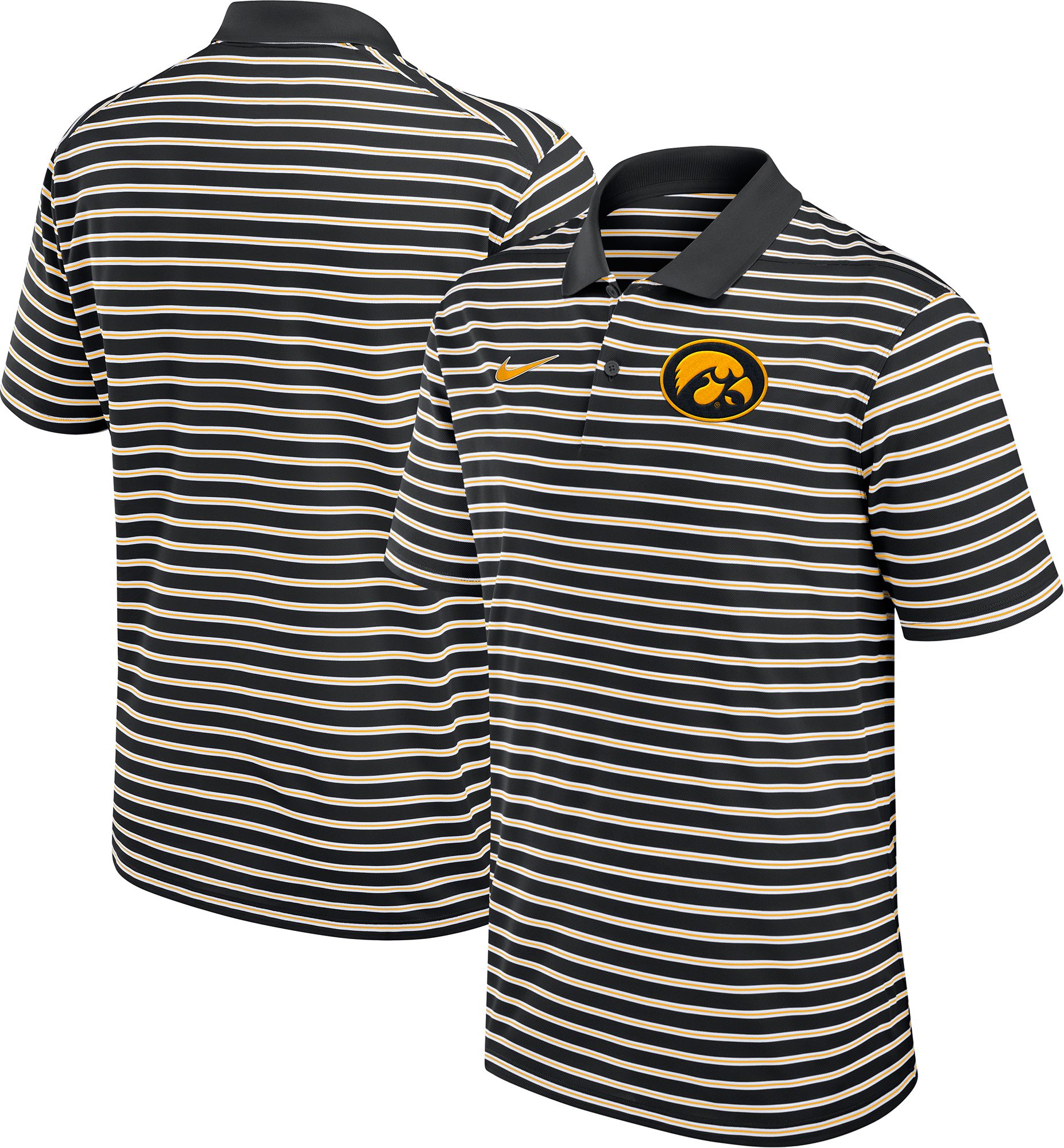 Nike Men's Iowa Hawkeyes Black Dri-FIT Victory Striped Polo product image