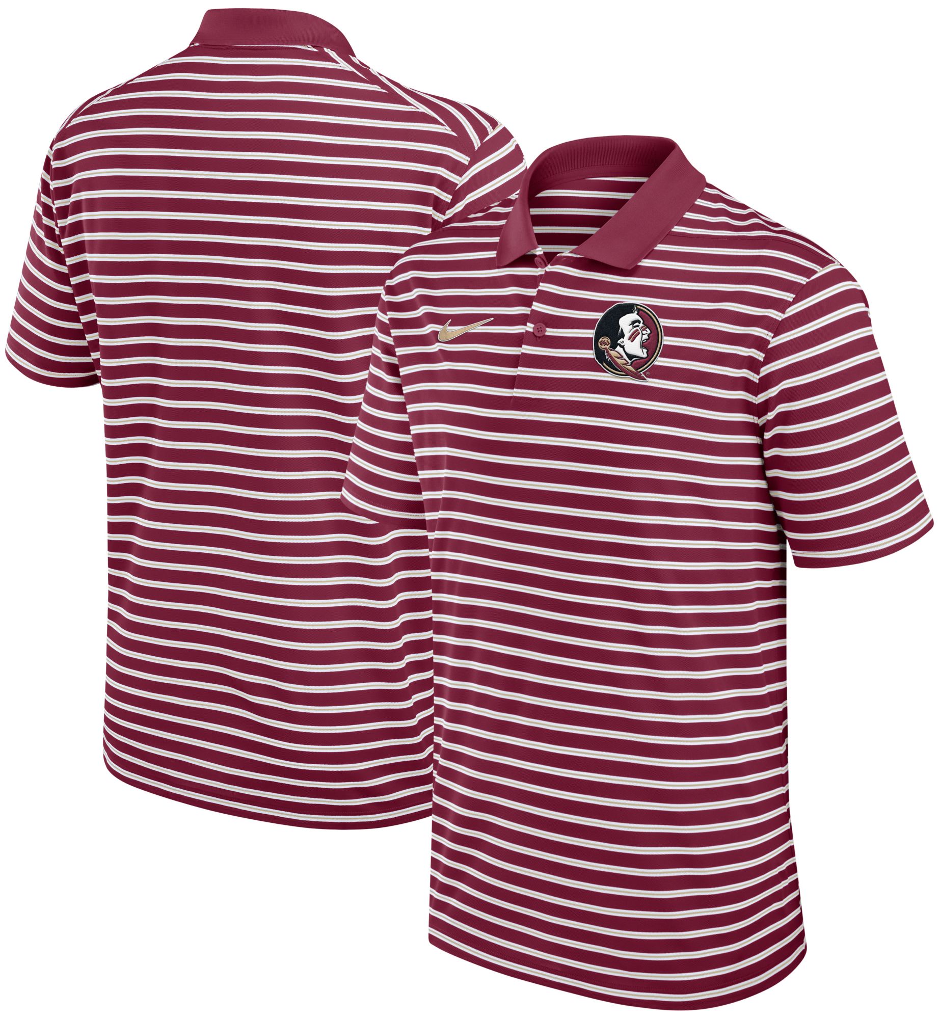 Nike Men's Florida State Seminoles Garnet Dri-FIT Victory Striped Polo product image