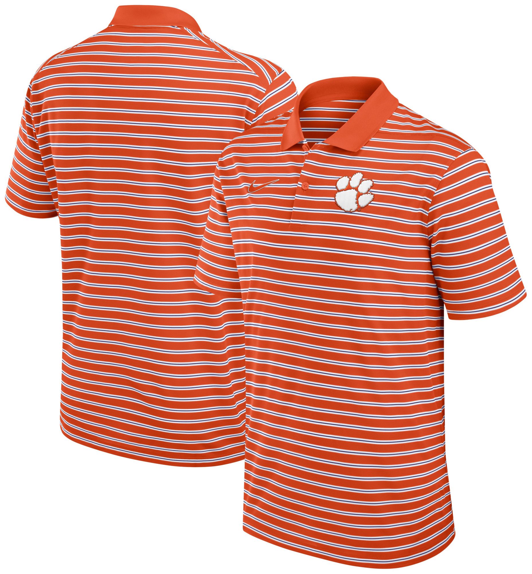 Nike Men's Clemson Tigers University Orange Striped Polo product image