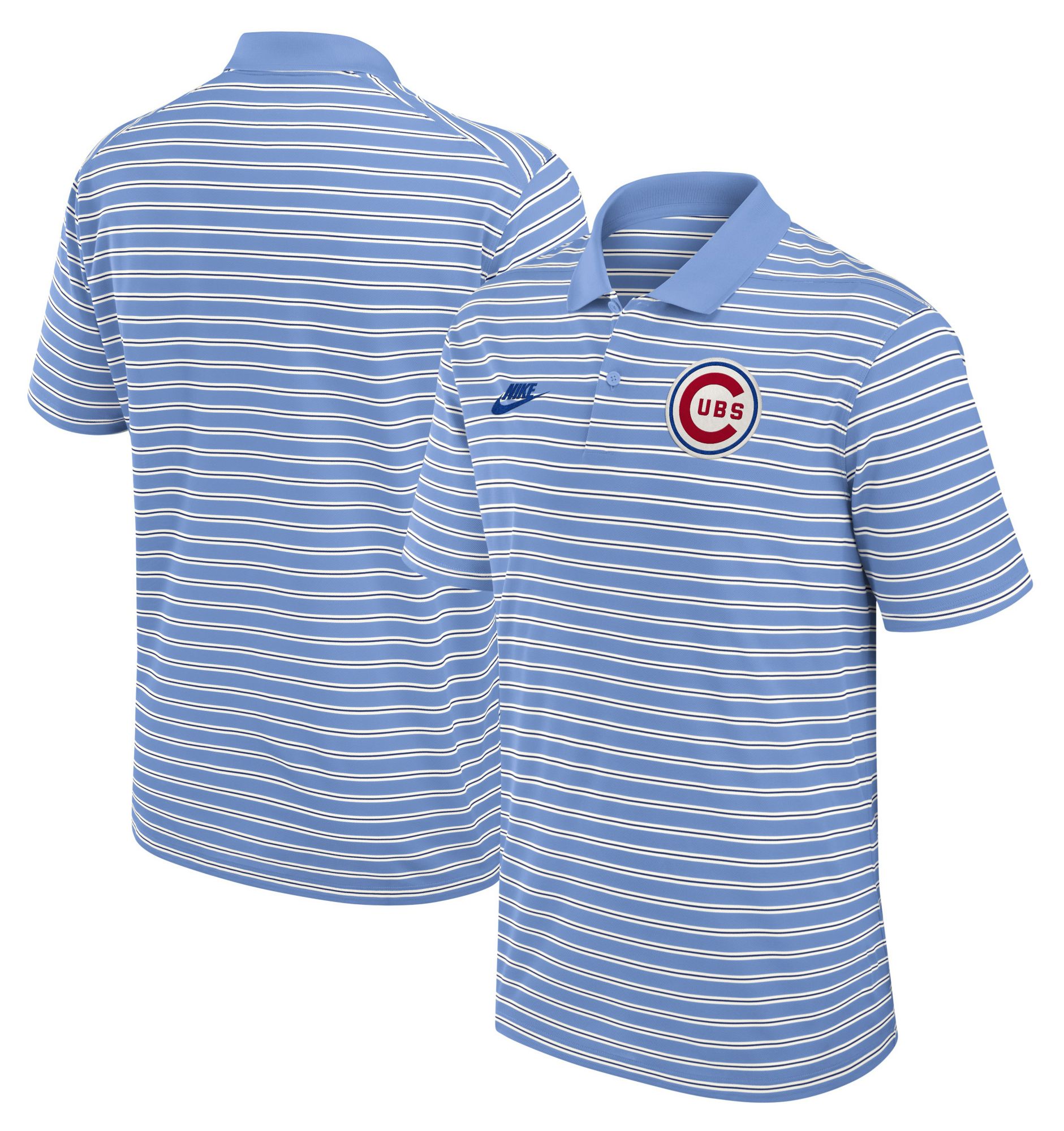 Nike Men's Chicago Cubs Blue Victory Striped Cooperstown Polo product image