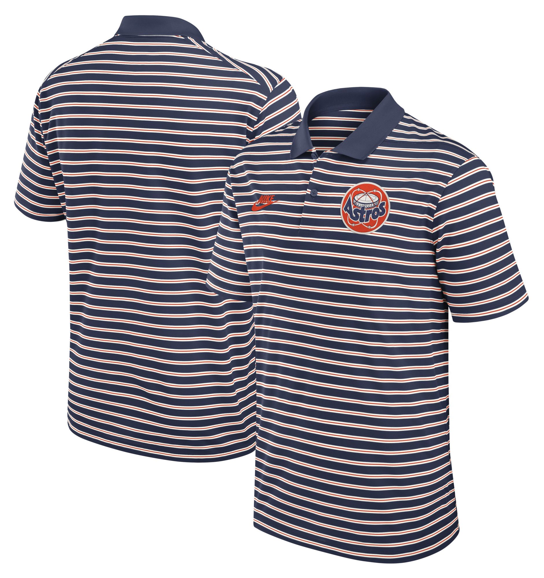 Nike Men's Houston Astros Navy Victory Striped Cooperstown Polo product image