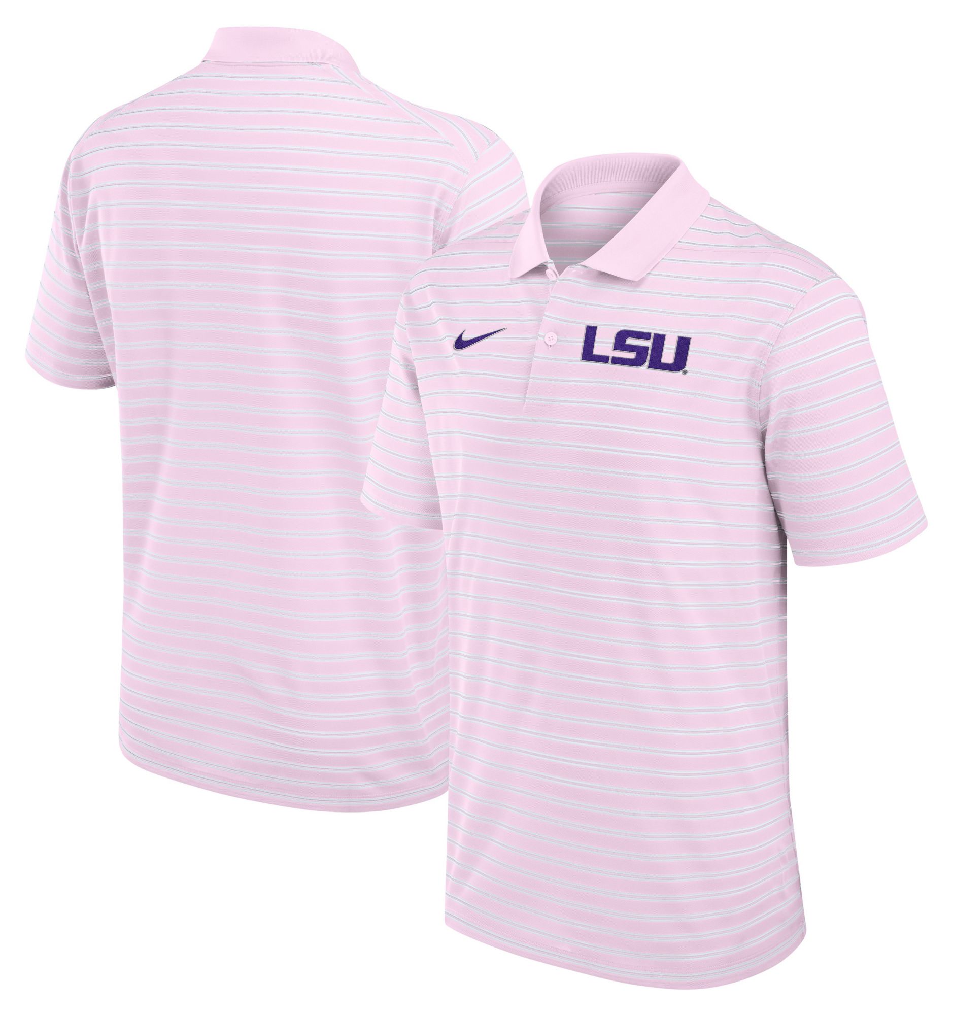 Nike Men's LSU Tigers Pink Country Club Striped Polo product image