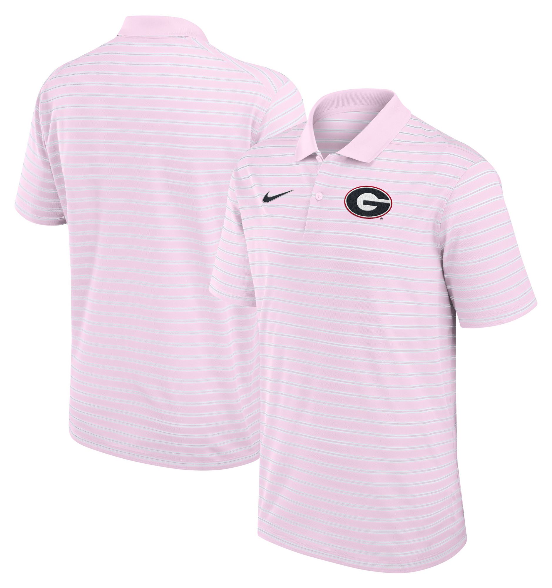 Nike Men's Georgia Bulldogs Pink Country Club Striped Polo product image