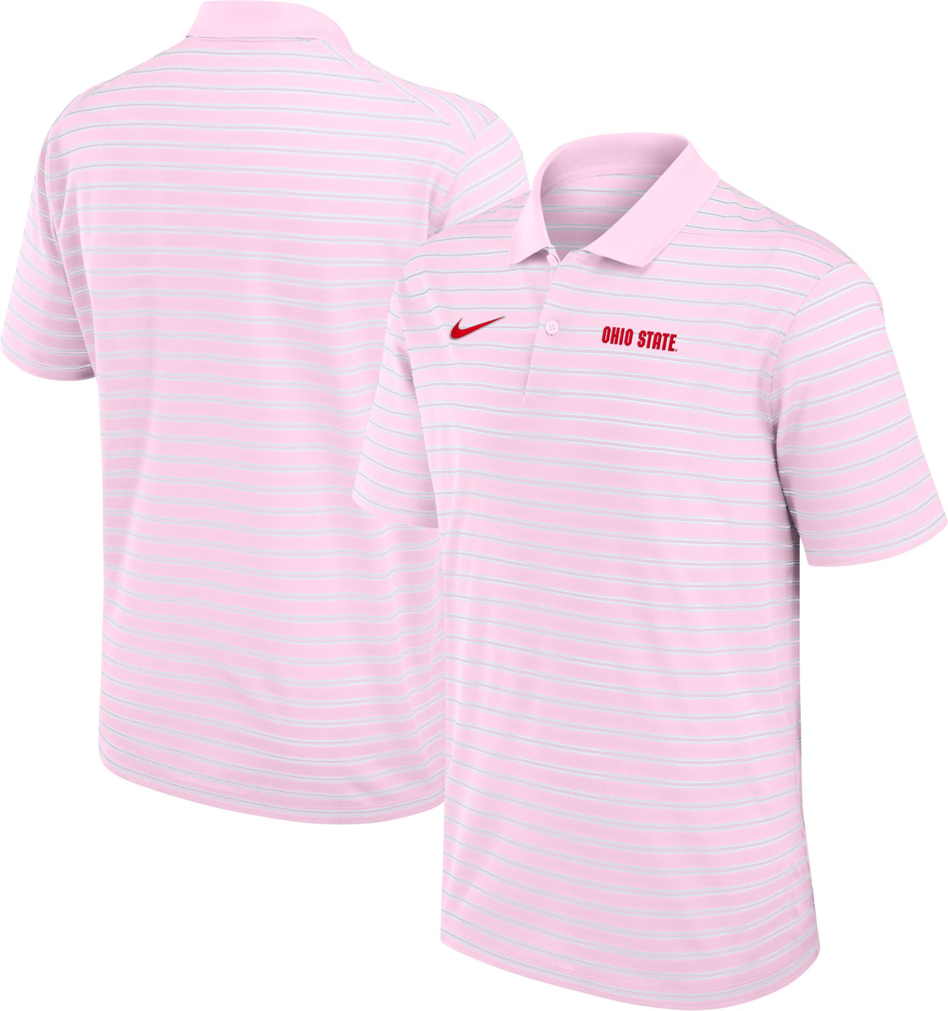 Nike Men's Ohio State Buckeyes Pink Country Club Striped Polo product image