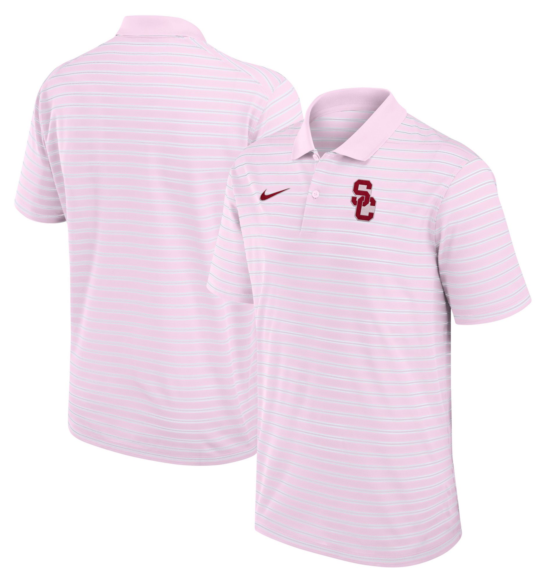 Nike Men's USC Trojans Pink Country Club Striped Polo product image