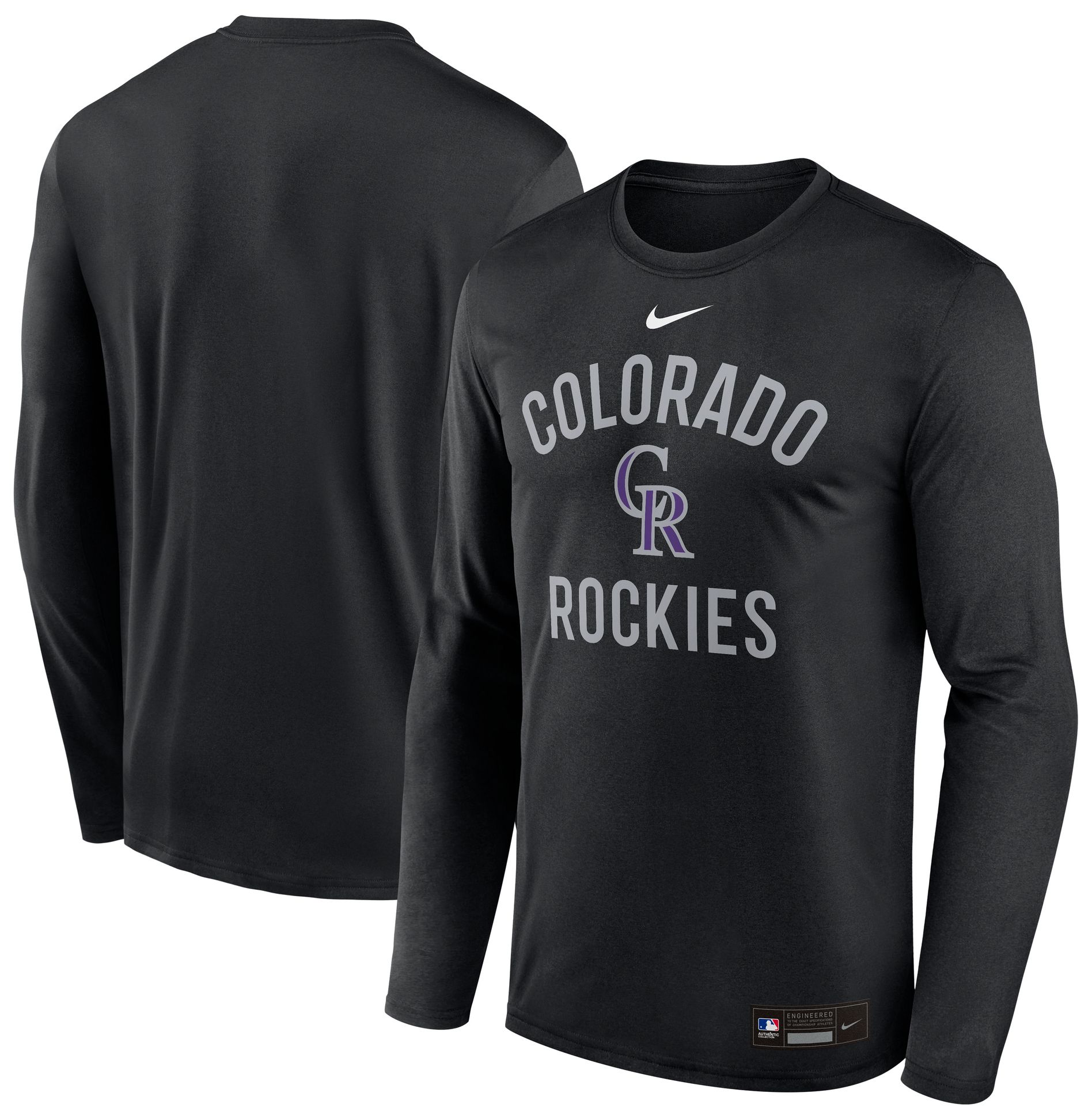 Nike Men's Colorado Rockies Black Authentic Collection Legend Long Sleeve T-Shirt product image