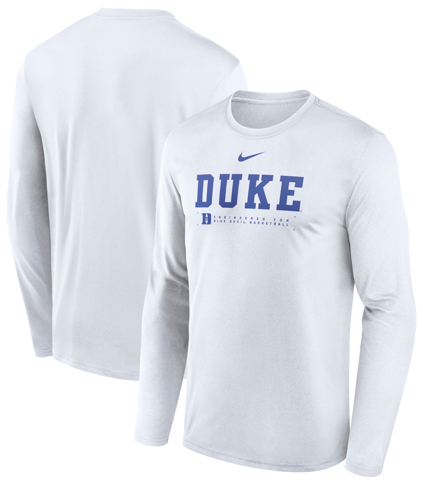 Nike Men's Duke Blue Devils White Dri-FIT Shoot Long Sleeve T-Shirt product image