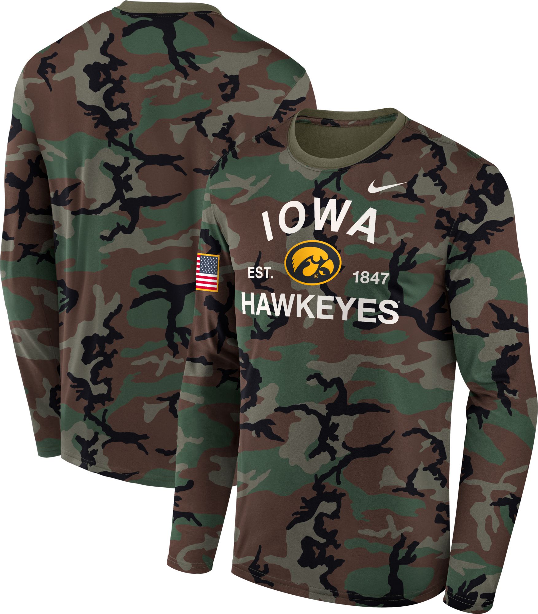Nike Men's Iowa Hawkeyes Medium Olive 2025 Military Appreciation Long Sleeve Shirt product image