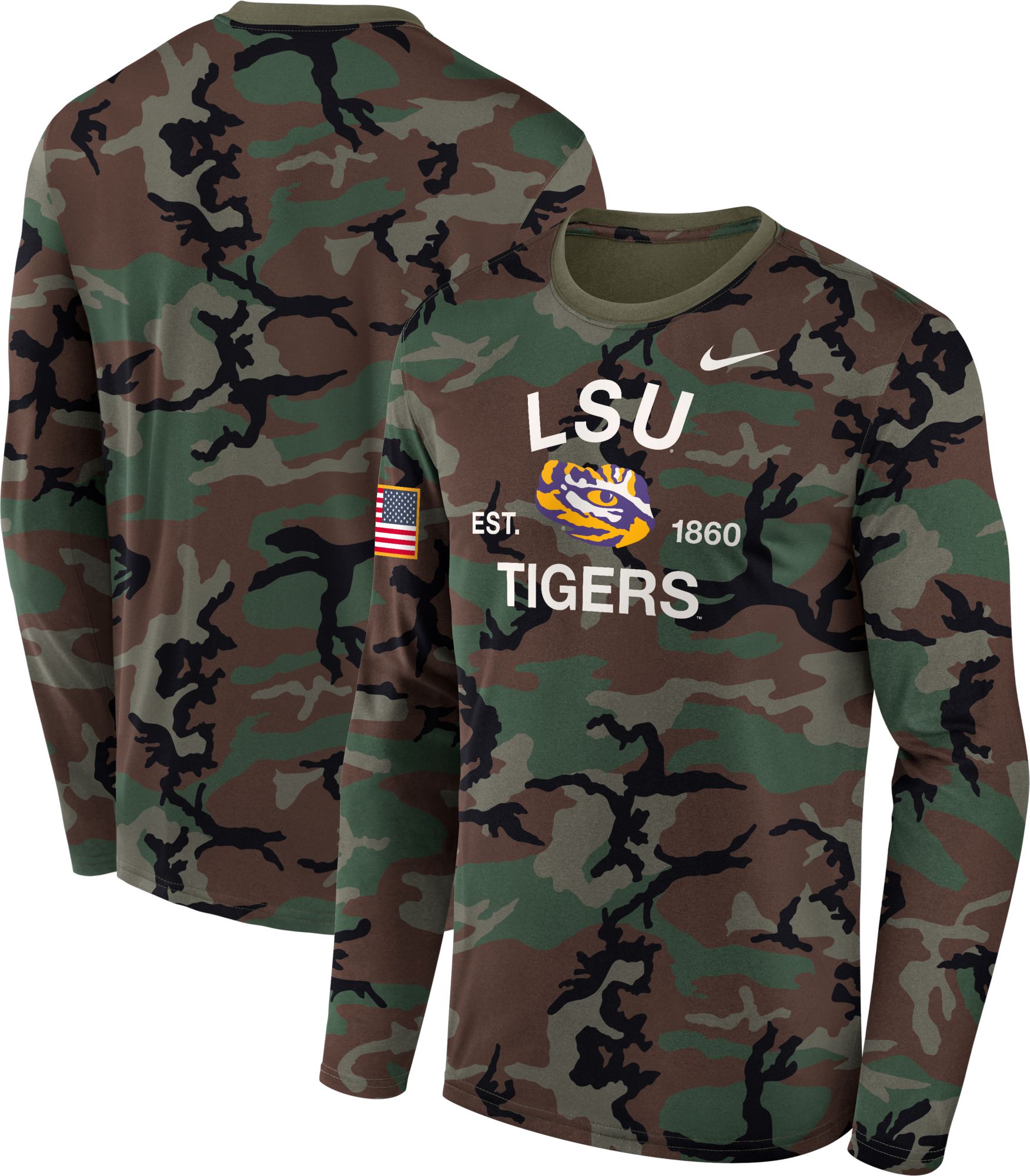 Nike Men's LSU Tigers Medium Olive 2025 Military Appreciation Long Sleeve Shirt product image
