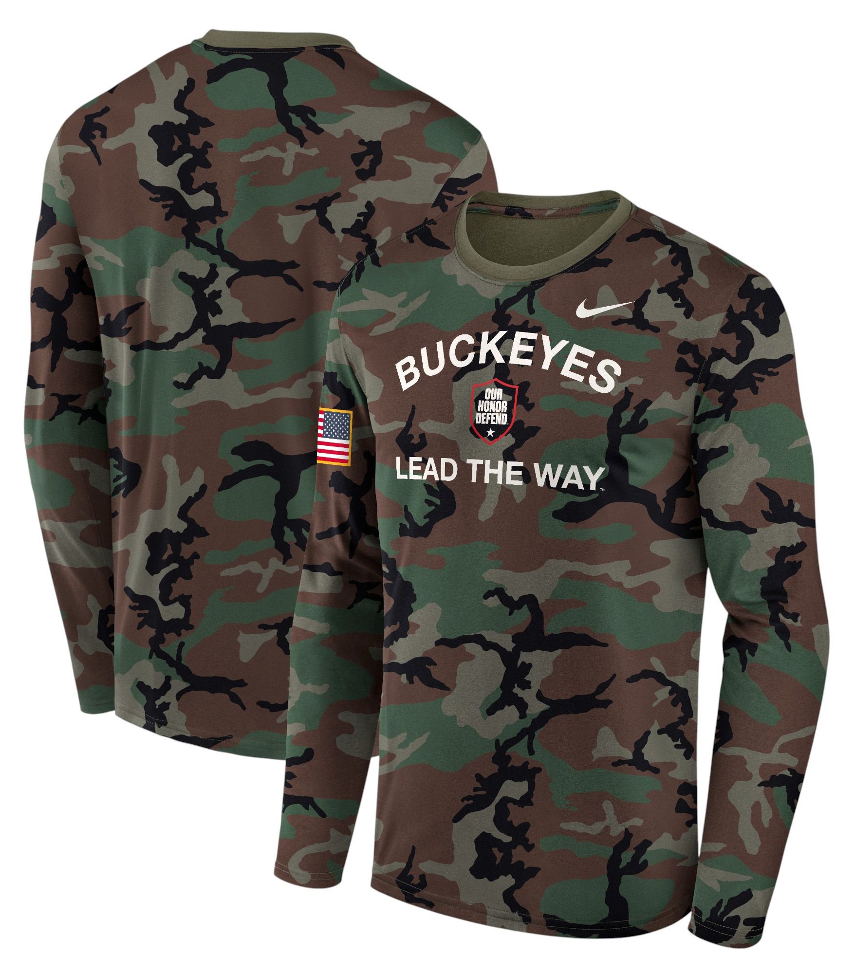 Nike Men's Ohio State Buckeyes Medium Olive 2025 Military Appreciation Long Sleeve Shirt product image
