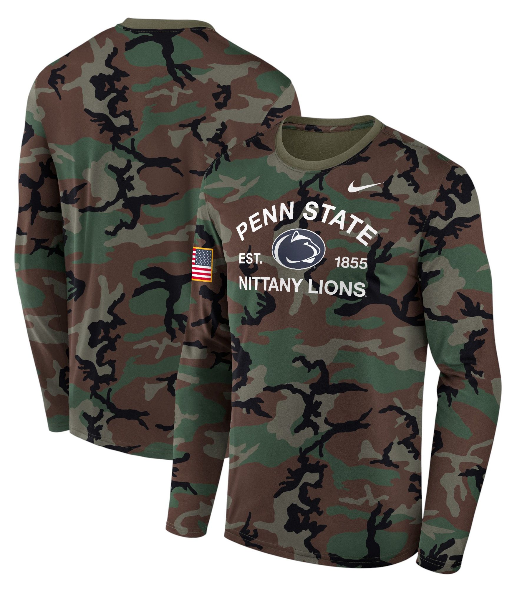 Nike Men's Penn State Nittany Lions Medium Olive 2025 Military Appreciation Long Sleeve Shirt product image