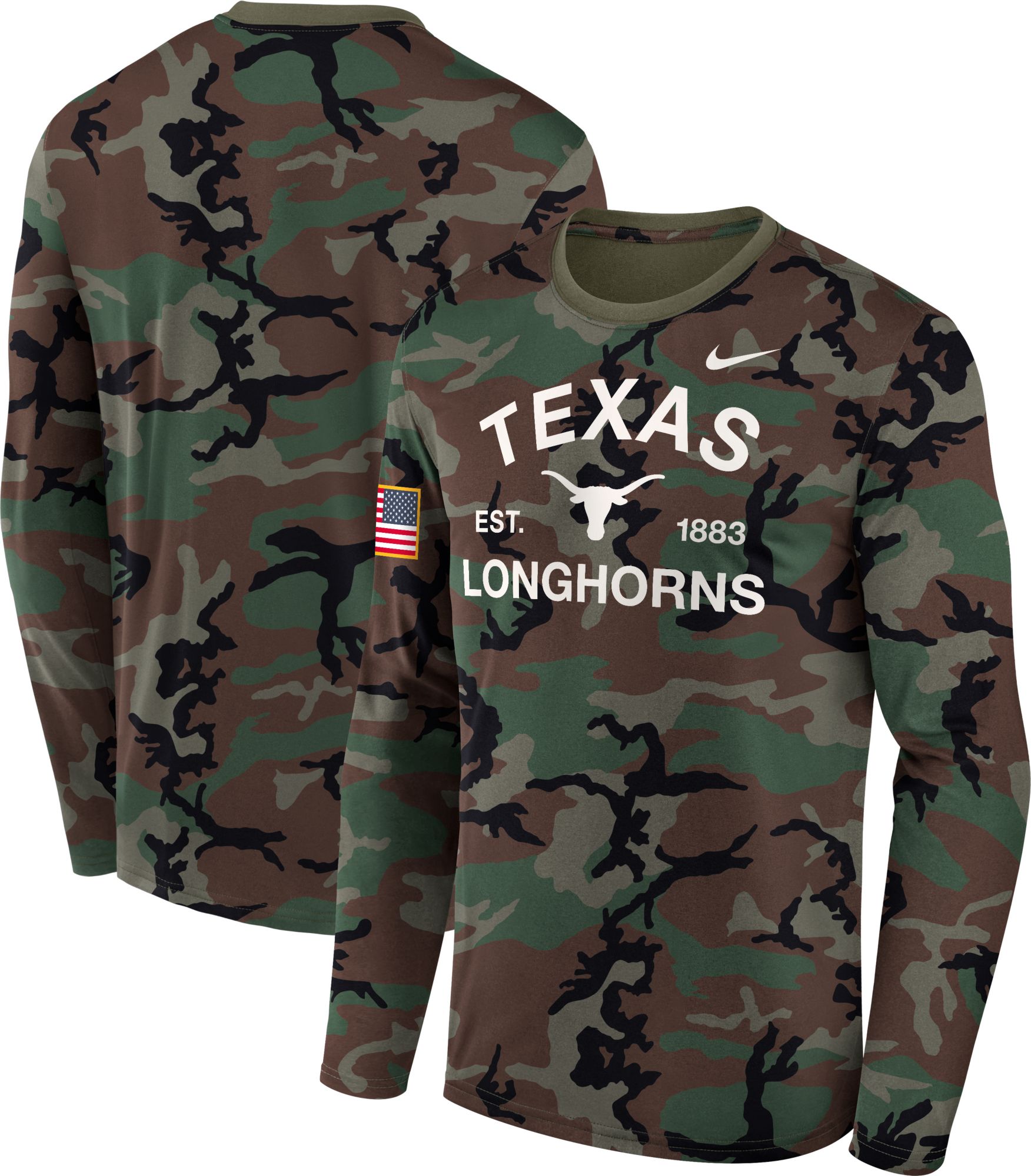 Nike Men's Texas Longhorns Medium Olive 2025 Military Appreciation Long Sleeve Shirt product image