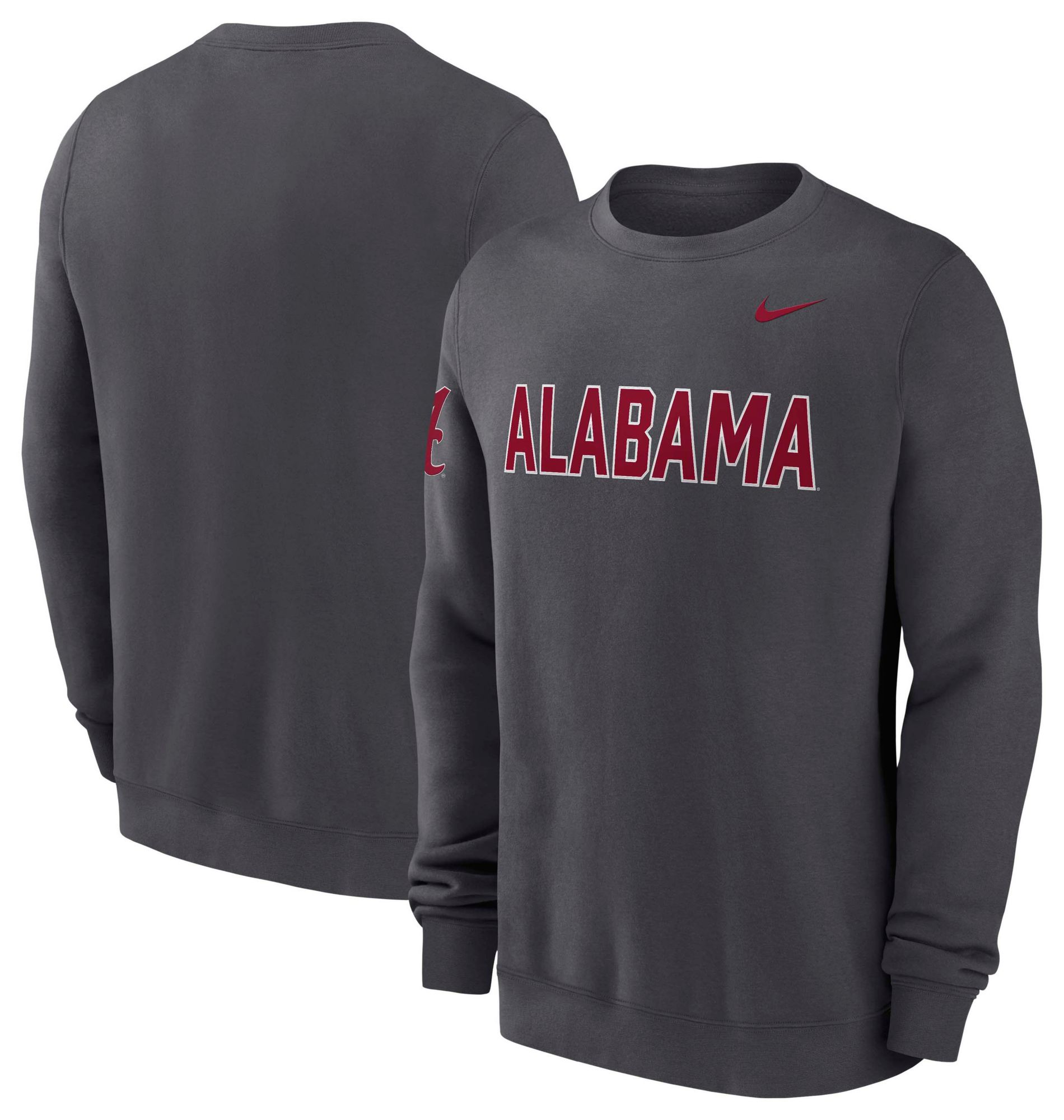 Nike Men's Alabama Crimson Tide Anthracite Fleece Club Crewneck Sweatshirt product image