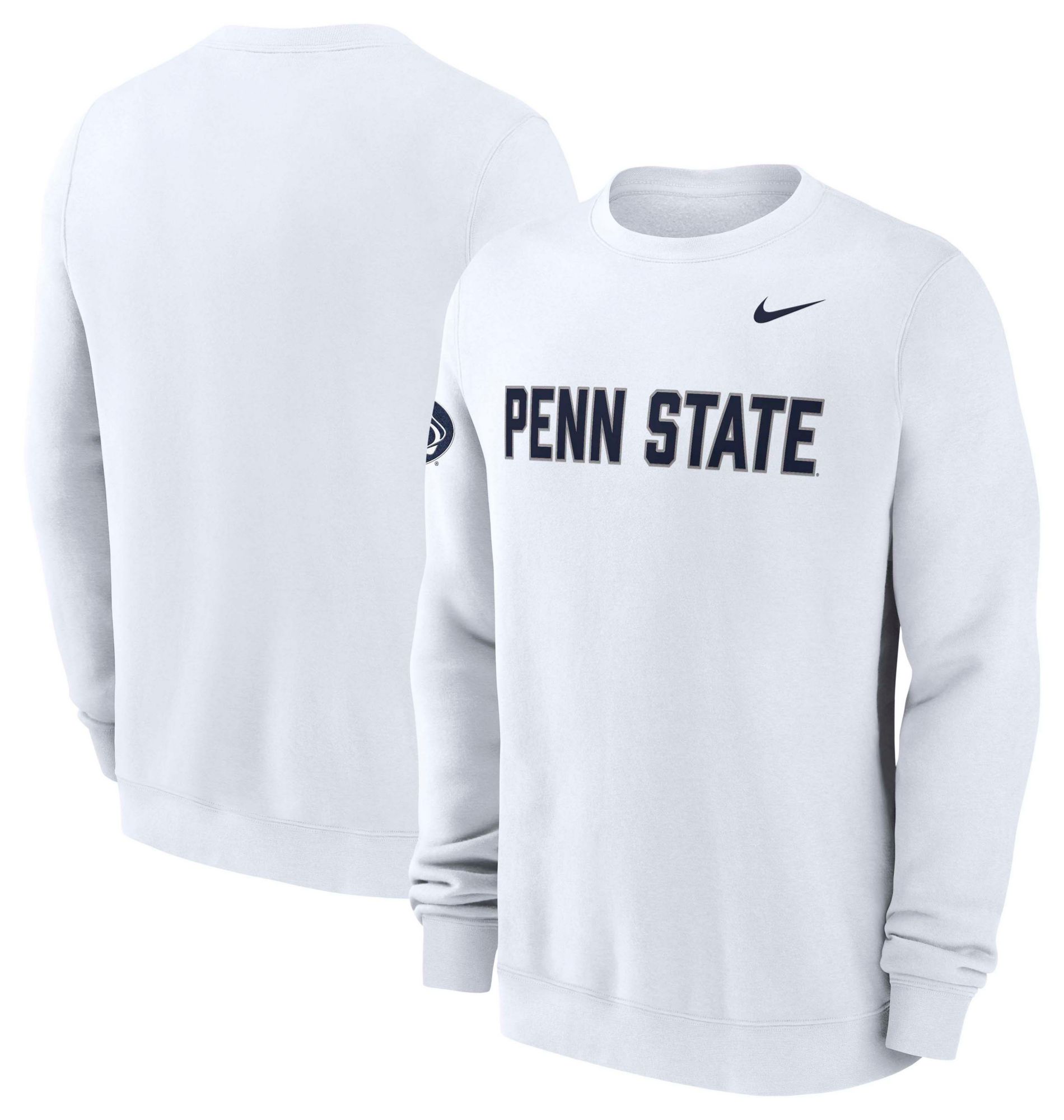Nike Men's Penn State Nittany Lions White Fleece Club Crewneck Sweatshirt product image