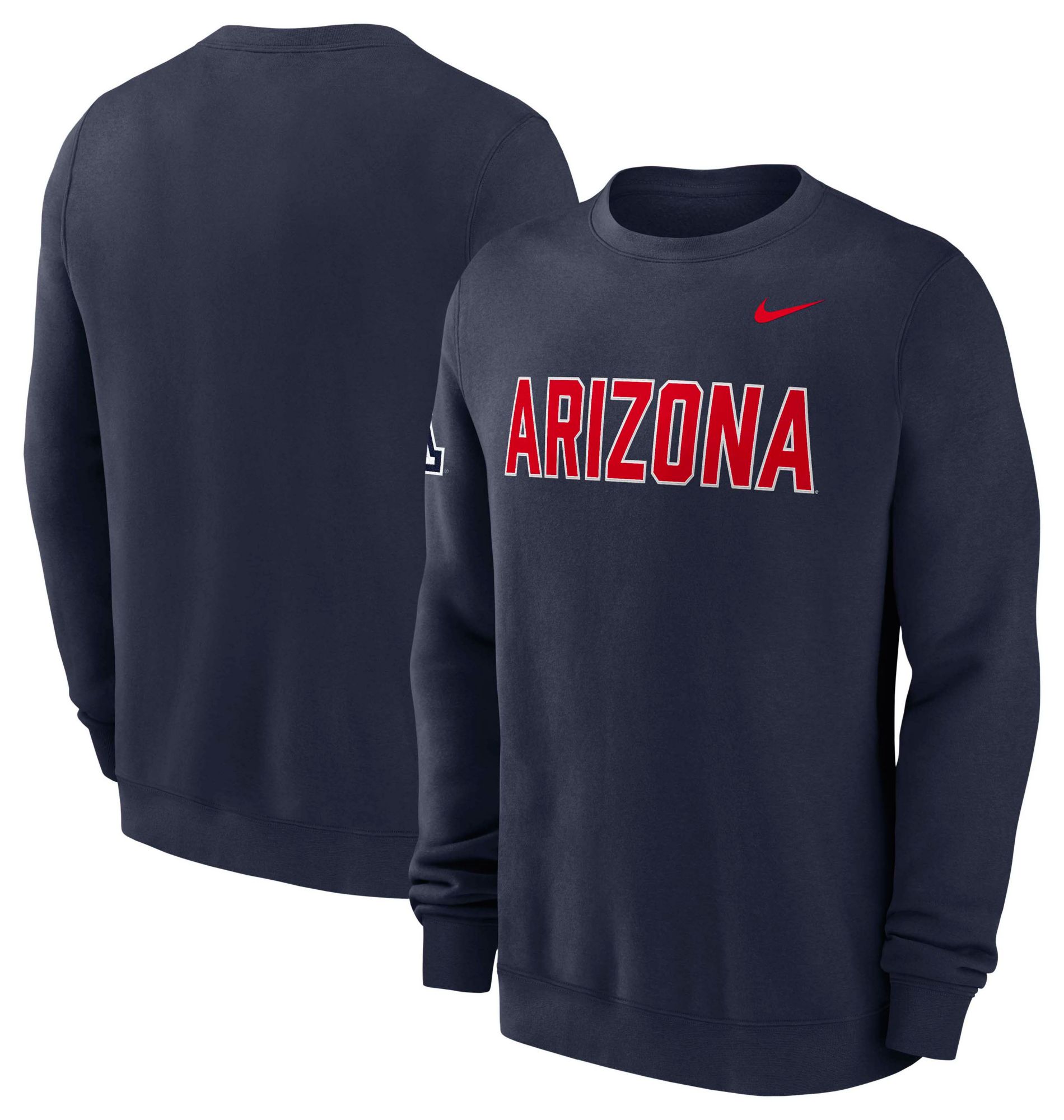 Nike Men's Arizona Wildcats College Navy Fleece Club Crewneck Sweatshirt product image