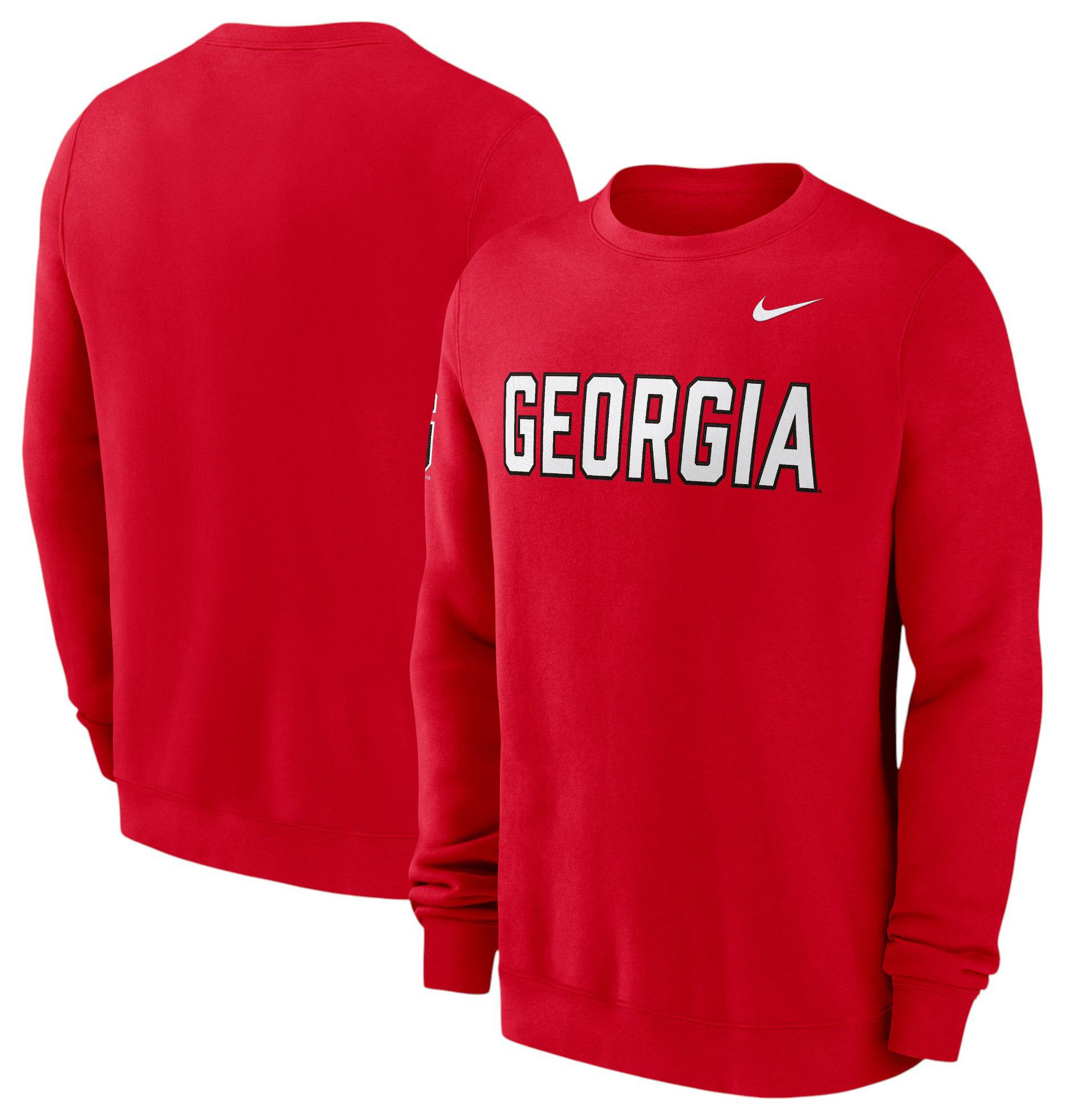 Nike Men's Georgia Bulldogs University Red Club Fleece Crew Pullover Sweatshirt product image