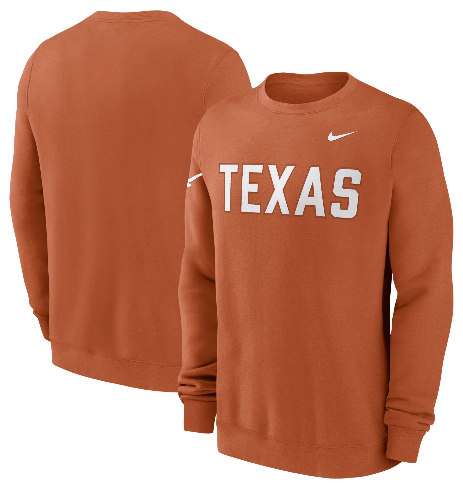 Nike Men's Texas Longhorns Desert Orange Fleece Club Crewneck Sweatshirt product image