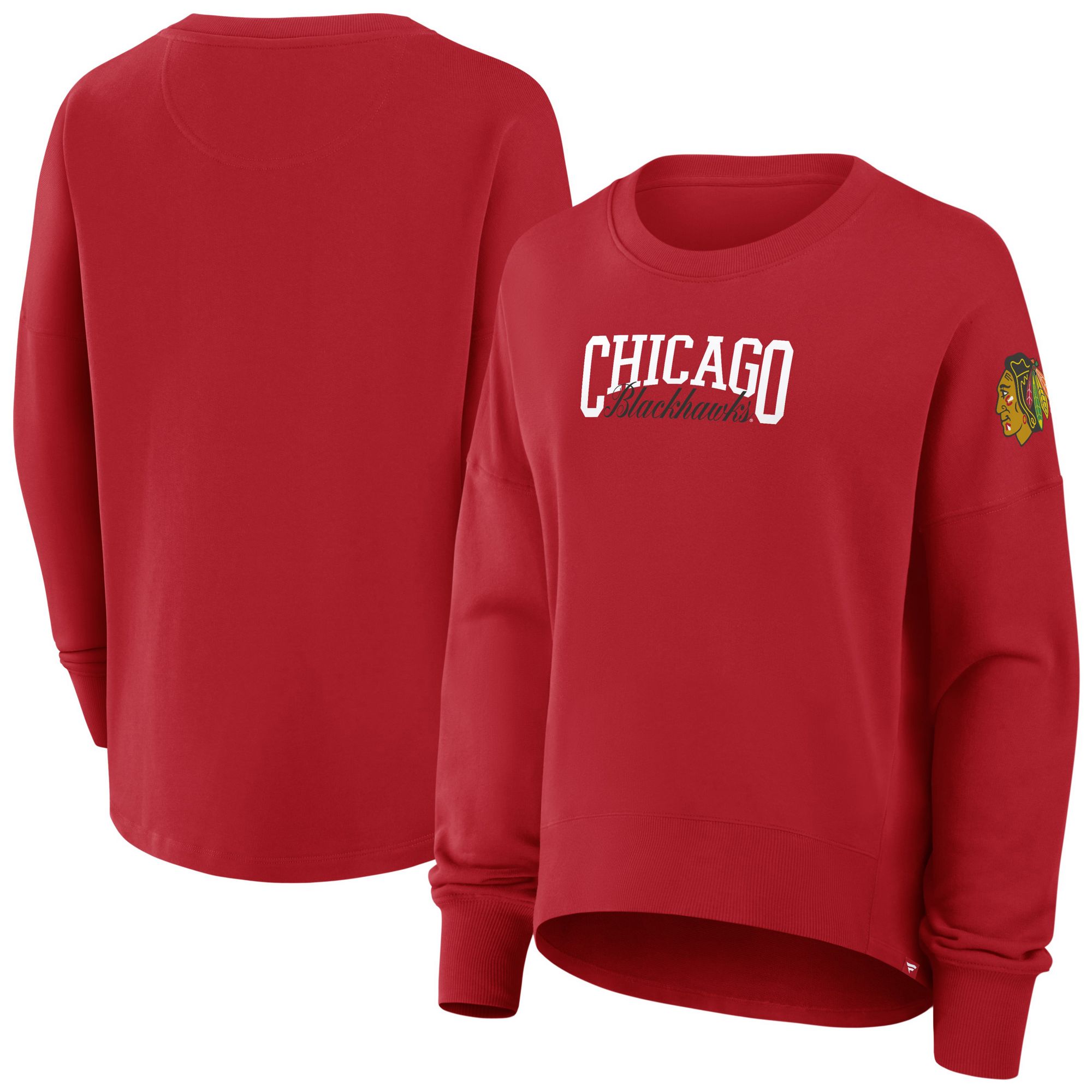 NHL Women's Chicago Blackhawks Red Foundation Script Crewneck Sweatshirt product image