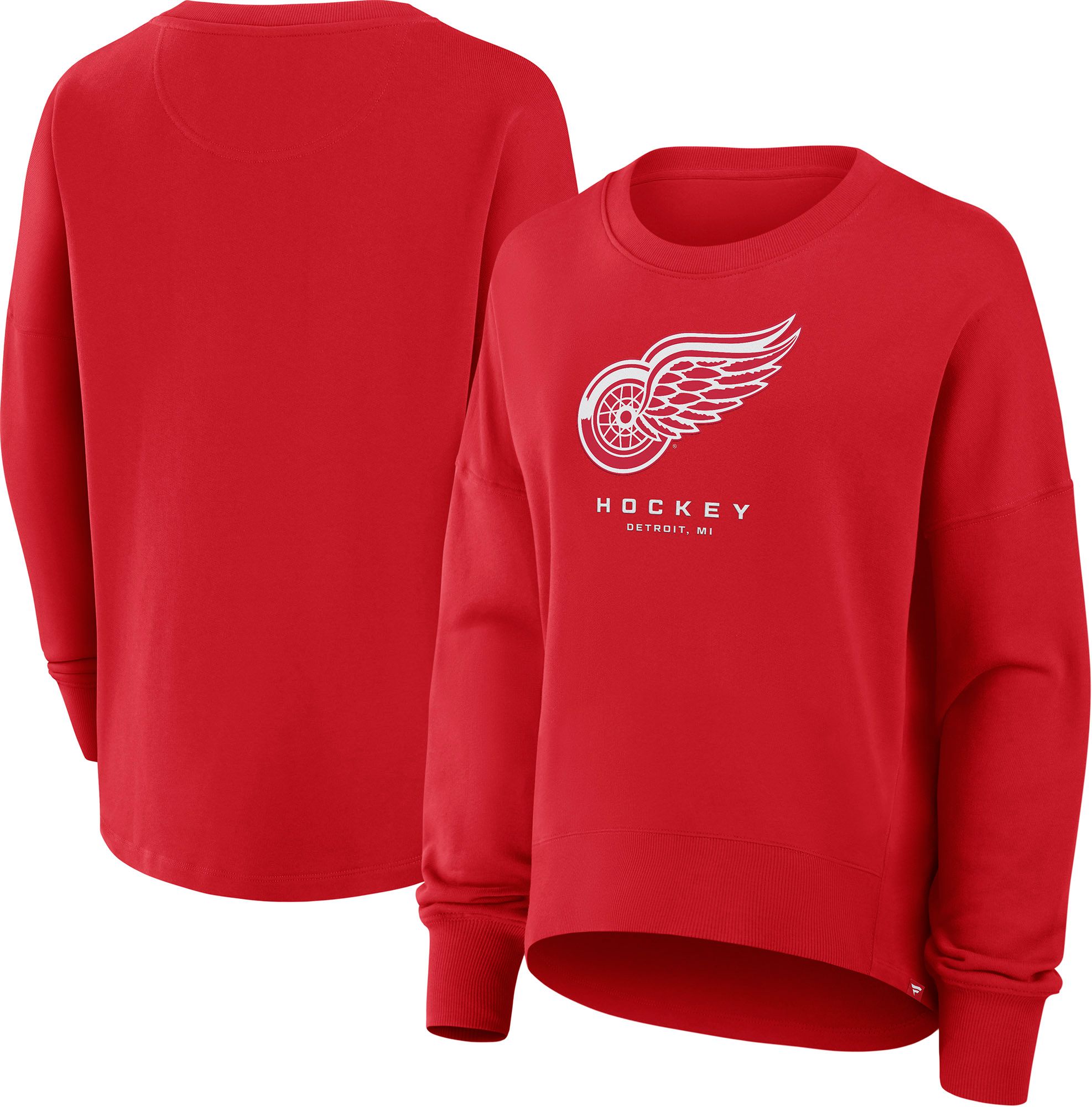 NHL Women's Detroit Red Wings Red Team Fleece Crew Pullover Sweatshirt product image