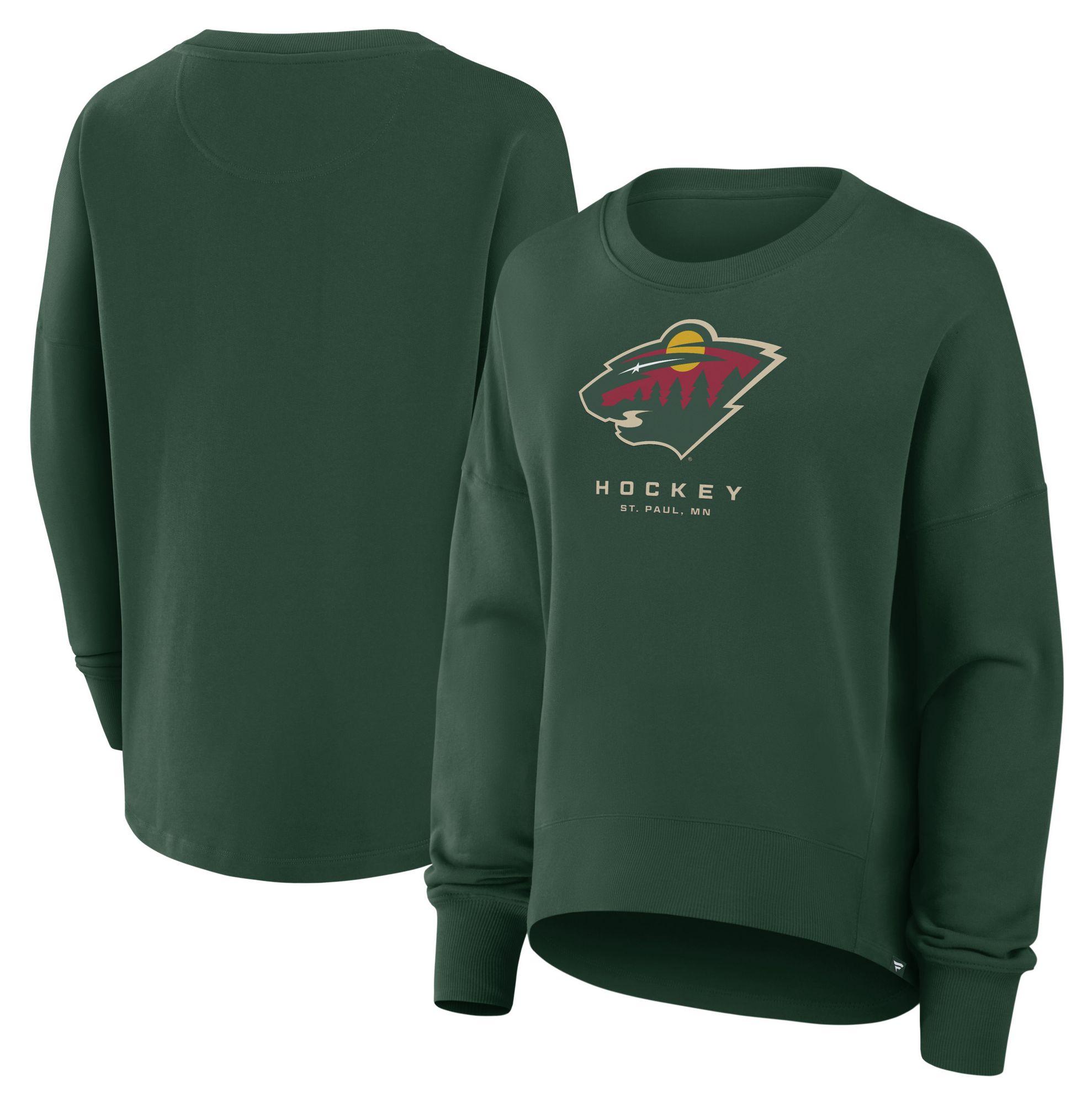 NHL Women's Minnesota Wild Green Club Fleece Crew Neck Sweatshirt product image