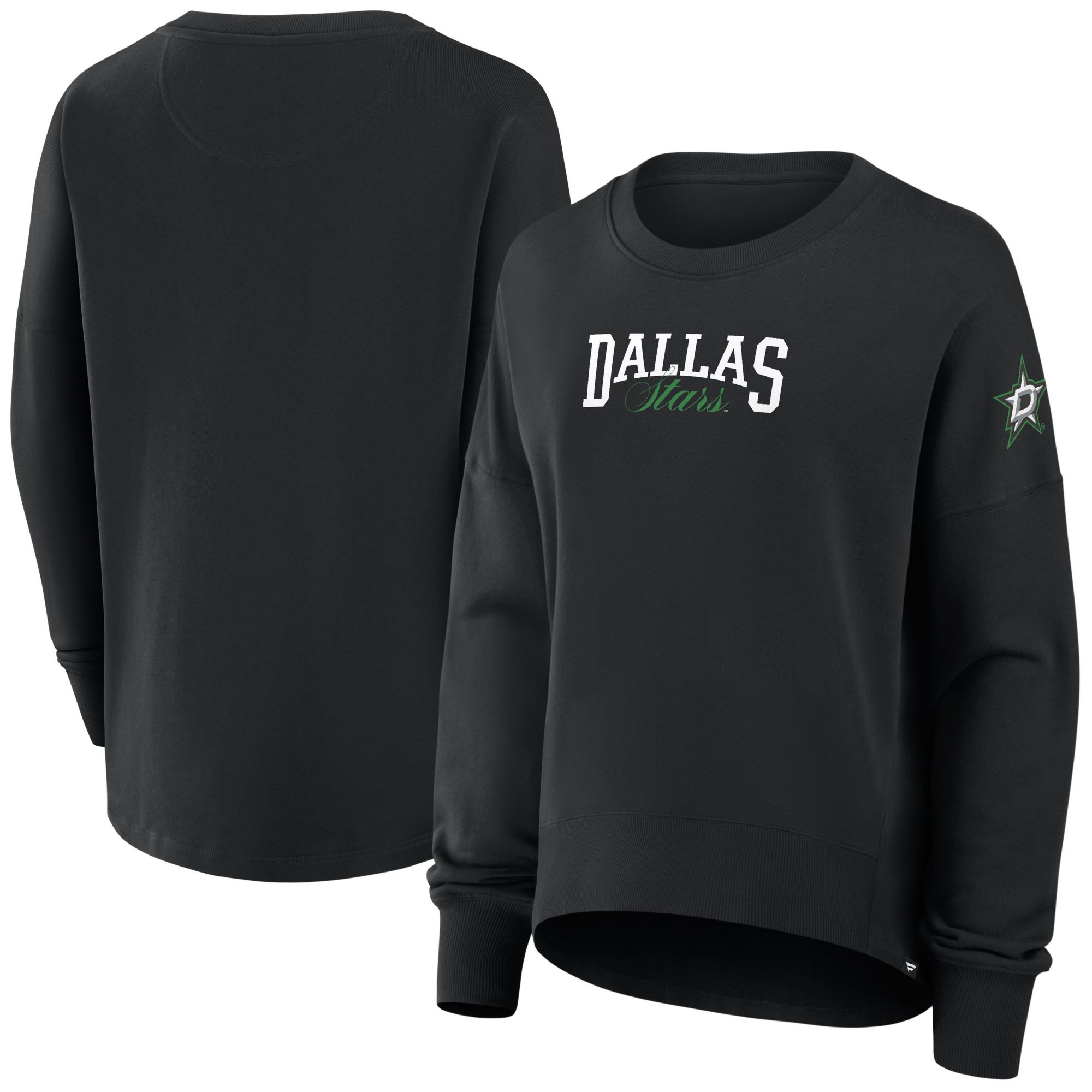 NHL Women's Dallas Stars Black Foundation Script Crewneck Sweatshirt product image
