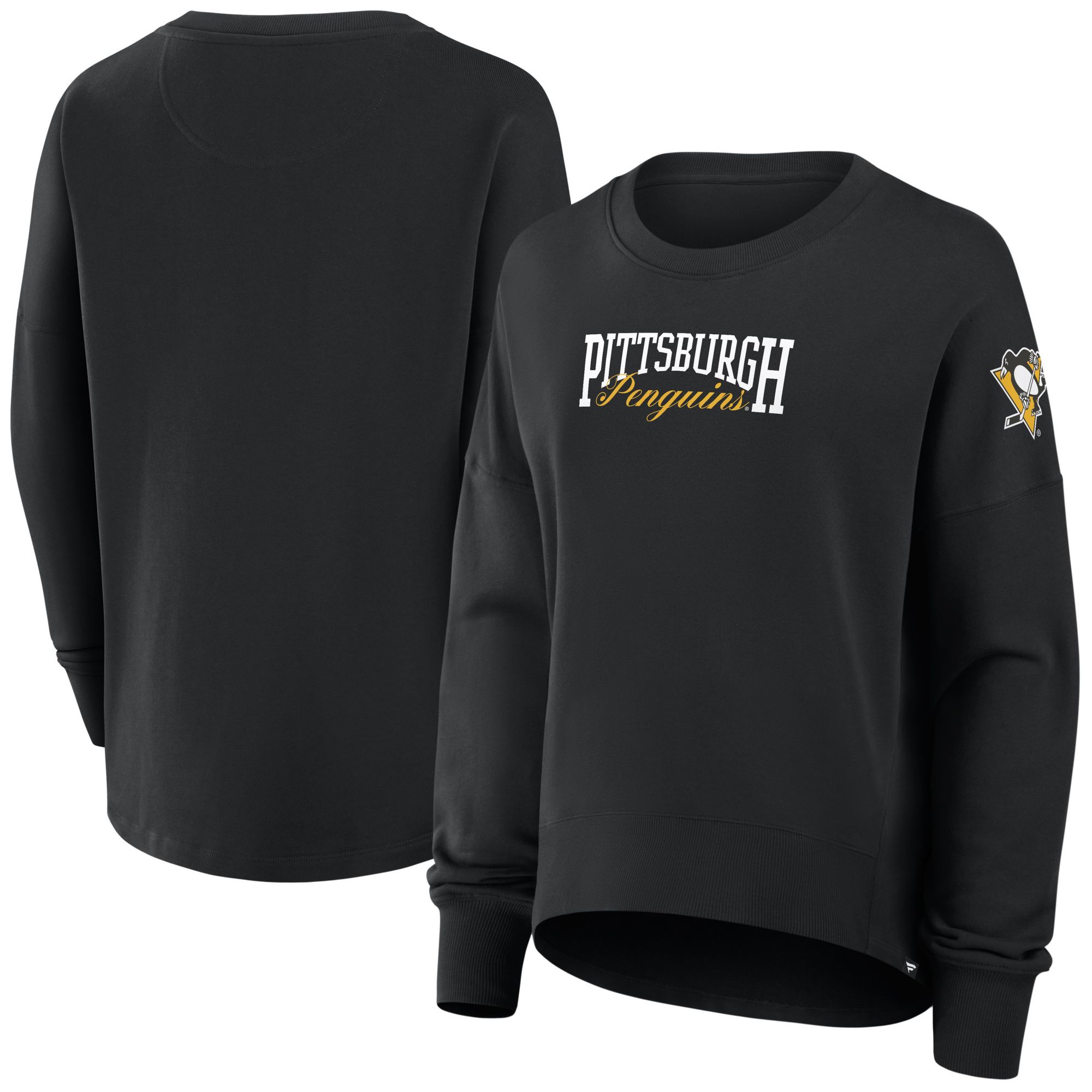NHL Women's Pittsburgh Penguins Black Foundation Script Crewneck Sweatshirt product image