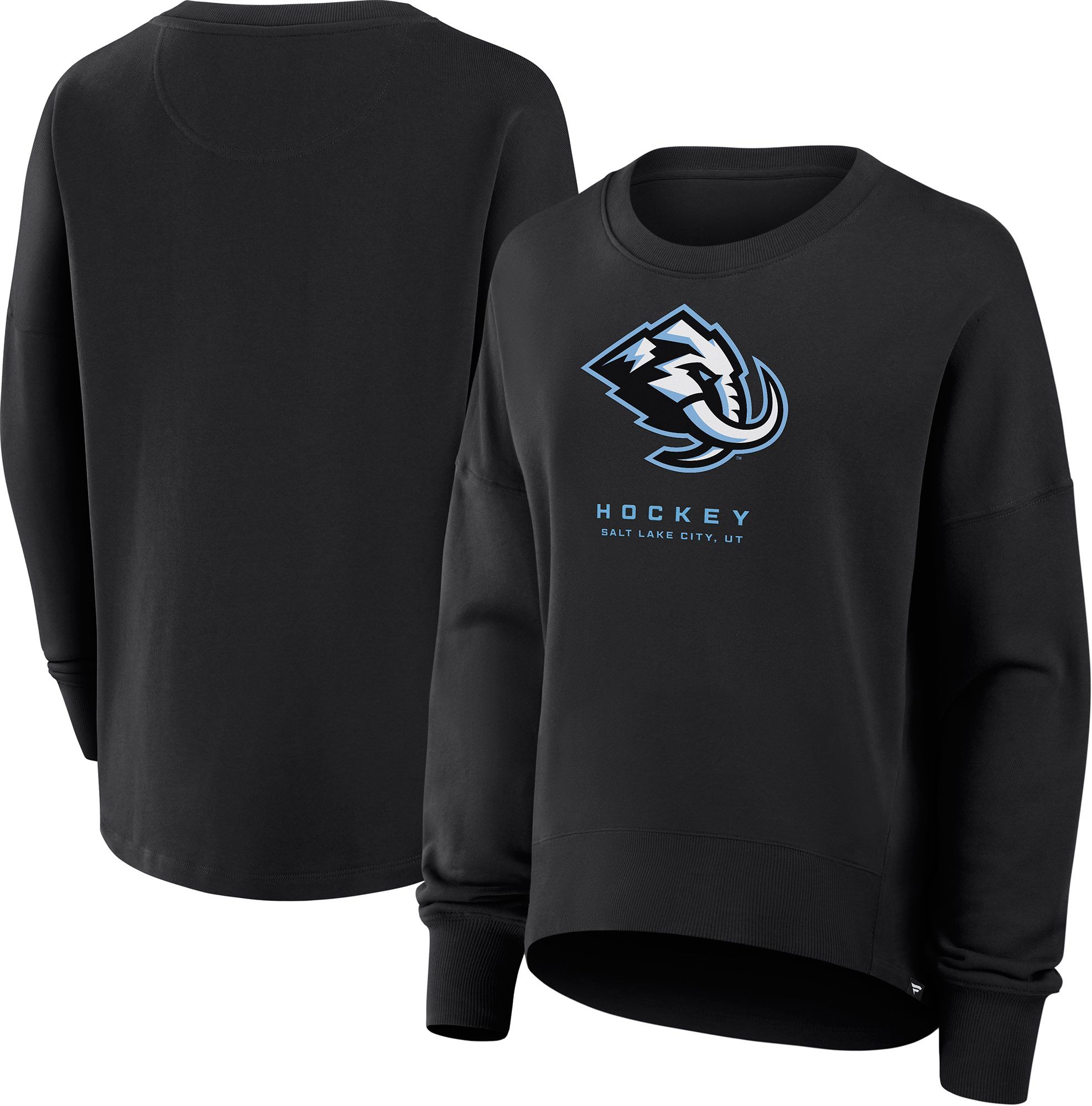 NHL Women's Utah Mammoth Black Team Fleece Crew Pullover Sweatshirt product image