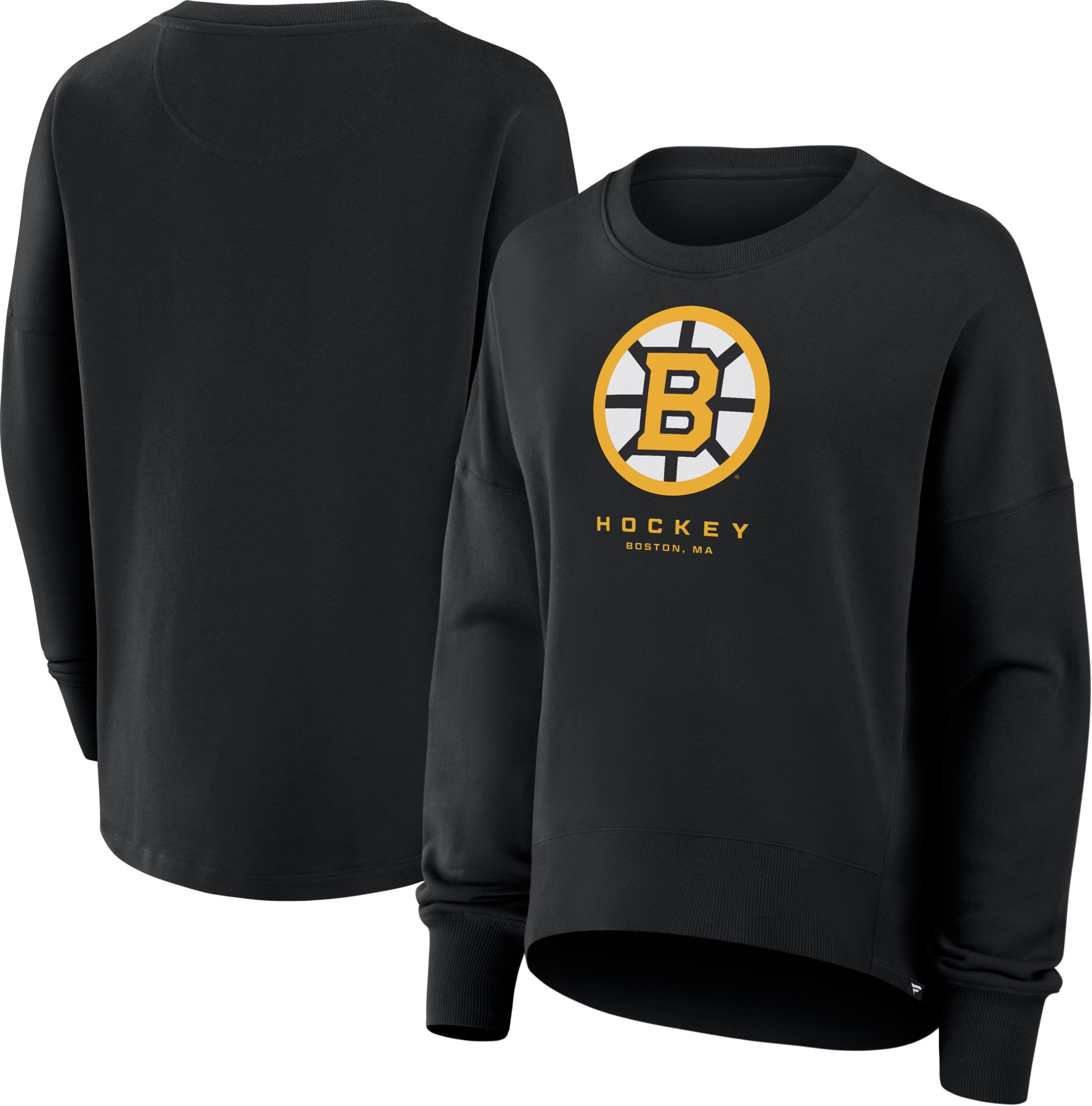 NHL Women's Boston Bruins Team Fleece Black Crew Sweatshirt product image
