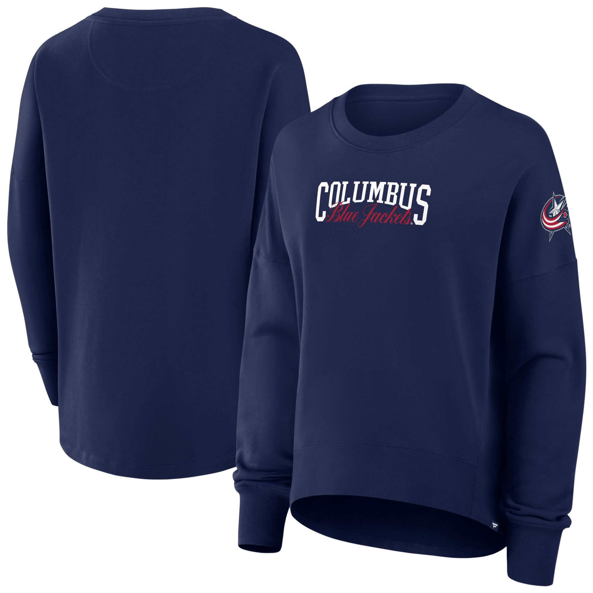 NHL Women's Columbus Blue Jackets Athletic Navy Foundation Script Crewneck Sweatshirt product image