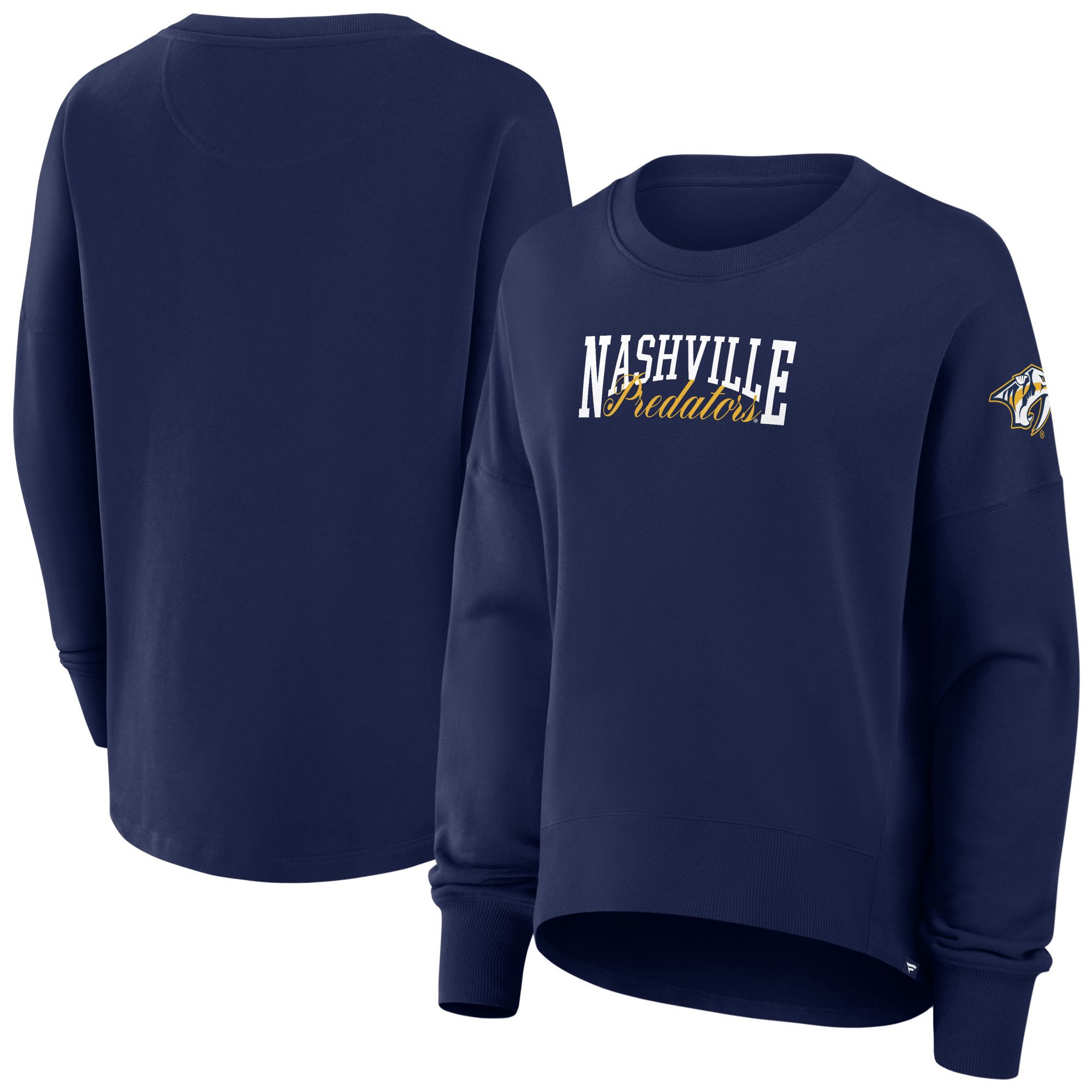 NHL Women's Nashville Predators Athletic Navy Foundation Script Crewneck Sweatshirt product image
