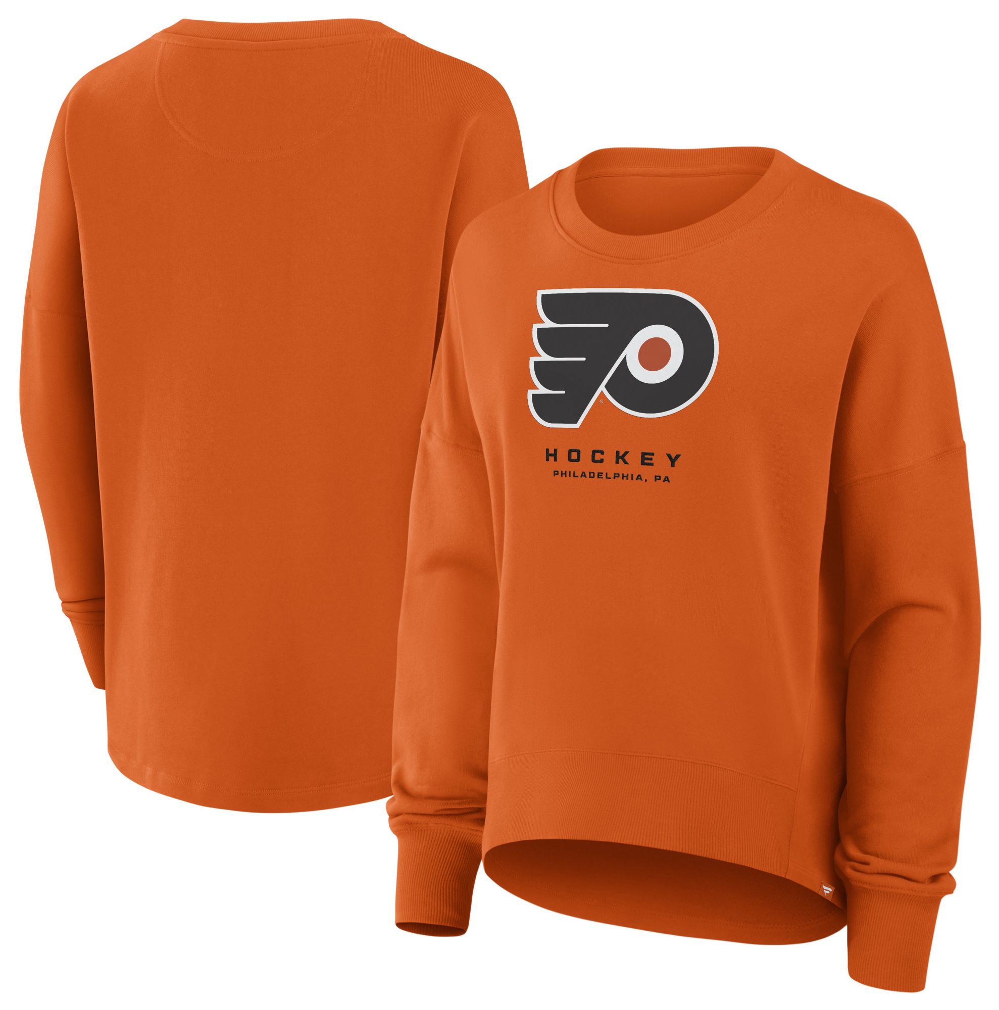 NHL Women's Philadelphia Flyers Orange Team Fleece Crew Pullover Sweatshirt product image