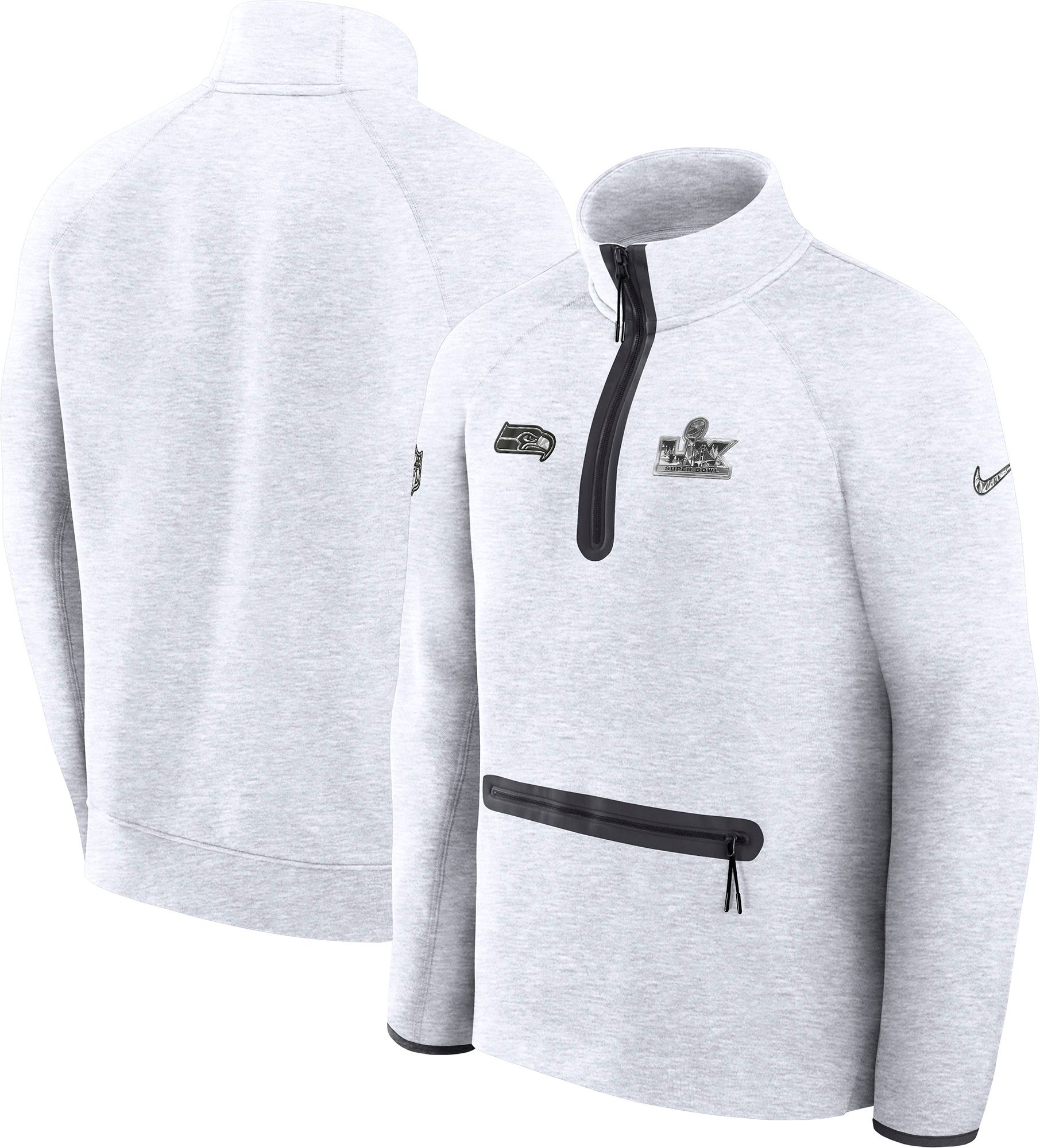 Nike Men's 2025-26 Super Bowl LX Bound Seattle Seahawks Media Tech Fleece Half Zip Sweater product image