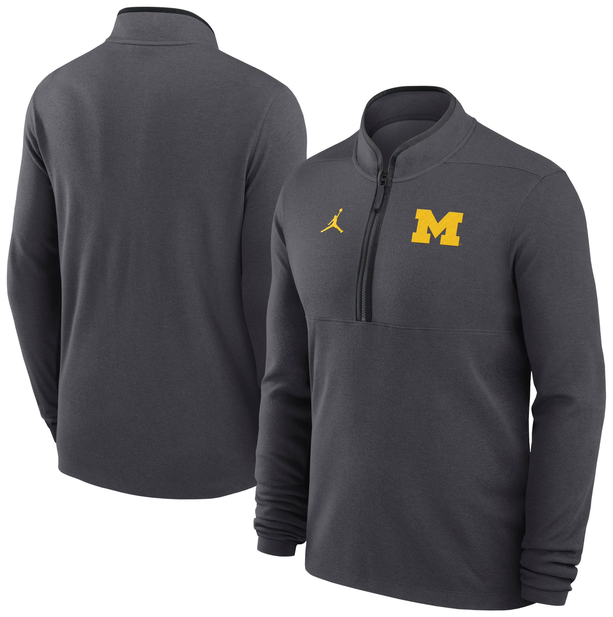 Jordan Men's Michigan Wolverines Anthracite Victory 1/2-Zip Jacket product image
