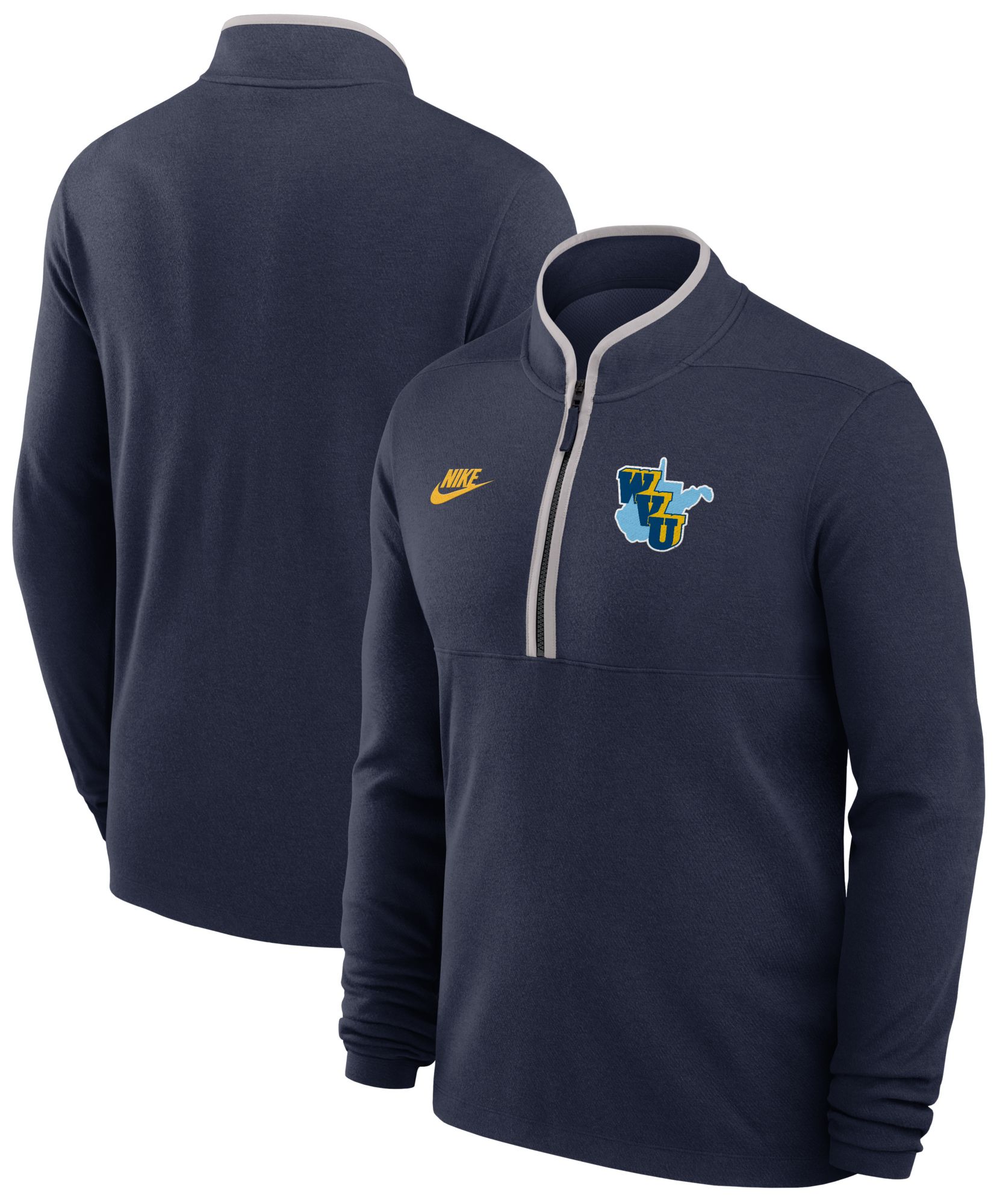 Nike Men's West Virginia Mountaineers Navy Throwback Victory Half-Zip Jacket product image