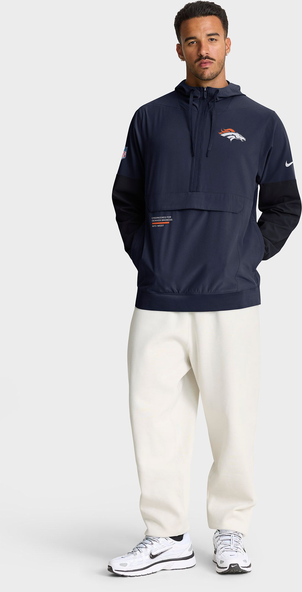Nike Men's Denver Broncos College Navy Sideline Anorak Jacket product image
